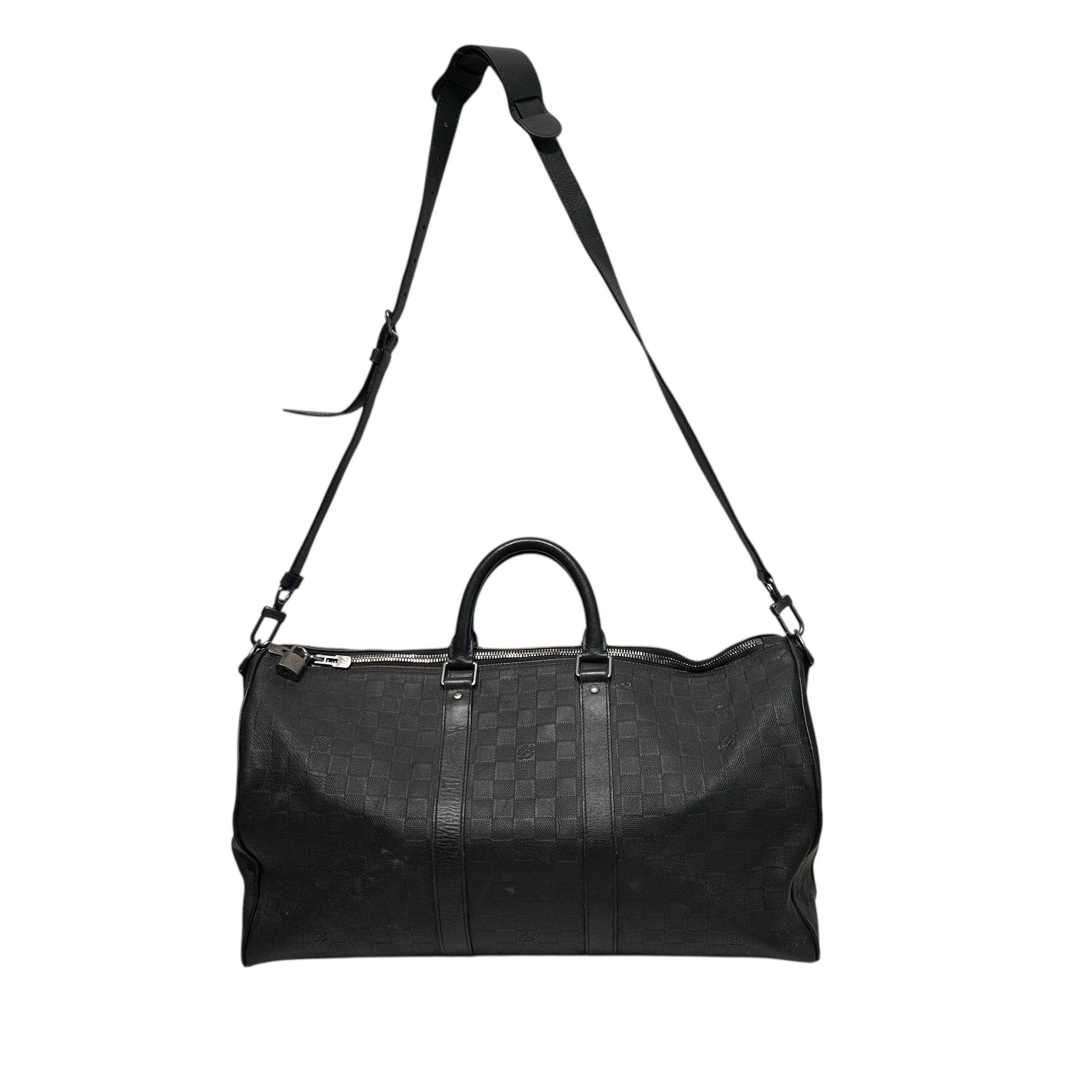 LOUIS VUITTON/Bag/Leather/BLK/Keepall Bandouliere view 1