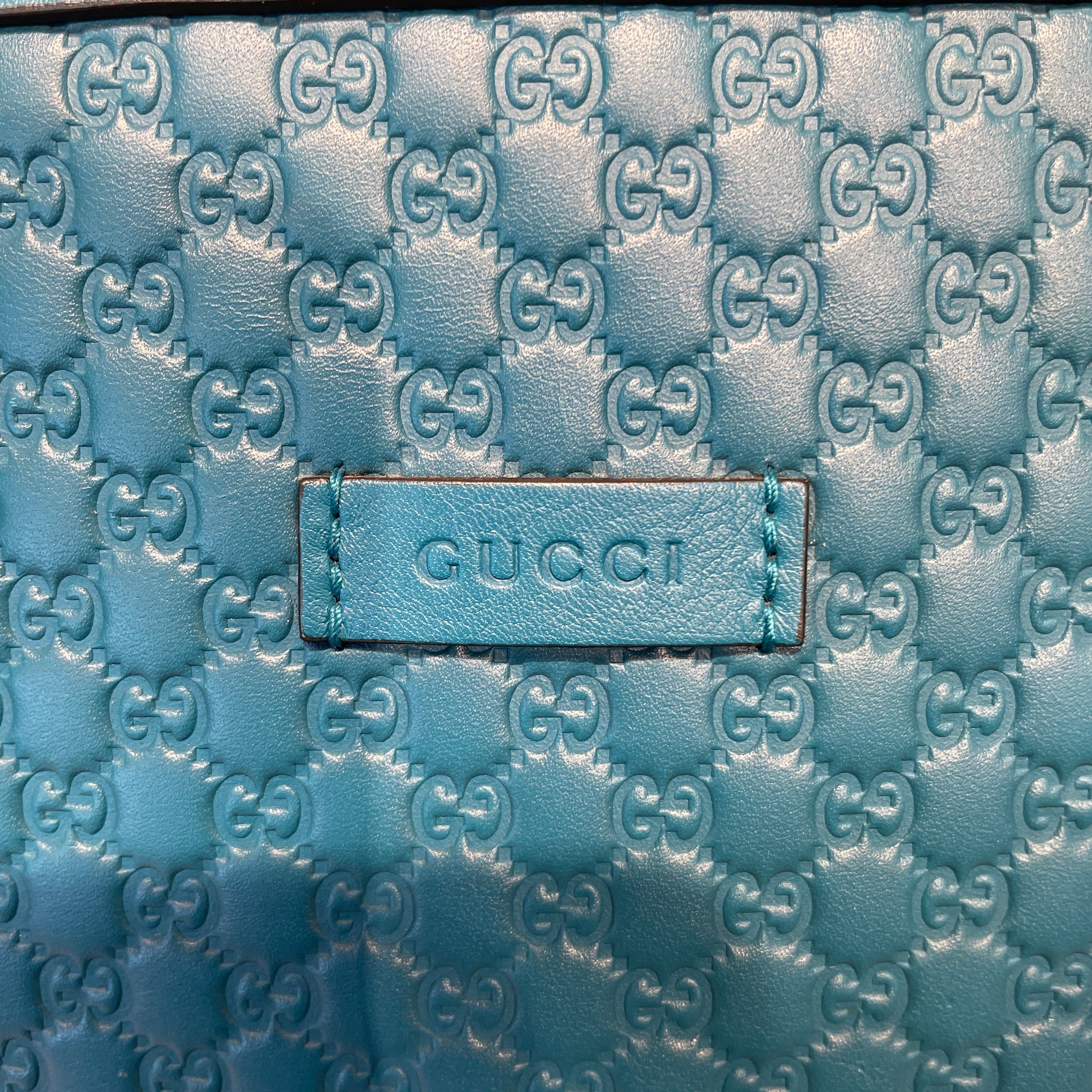 GUCCI/Bag/Monogram/Leather/BLU/microguccissima view 5