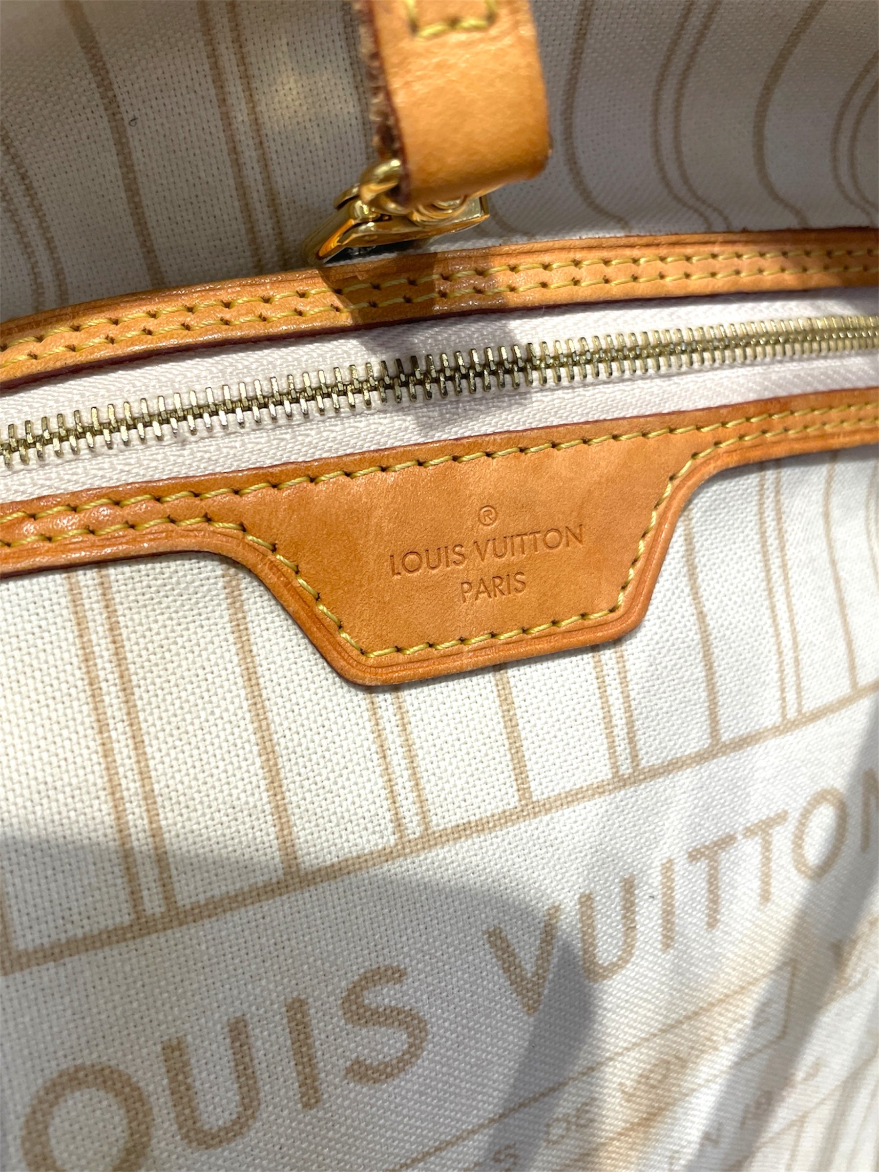 LOUIS VUITTON/Tote Bag/Border/Leather/CRM/Large Neverfull view 4
