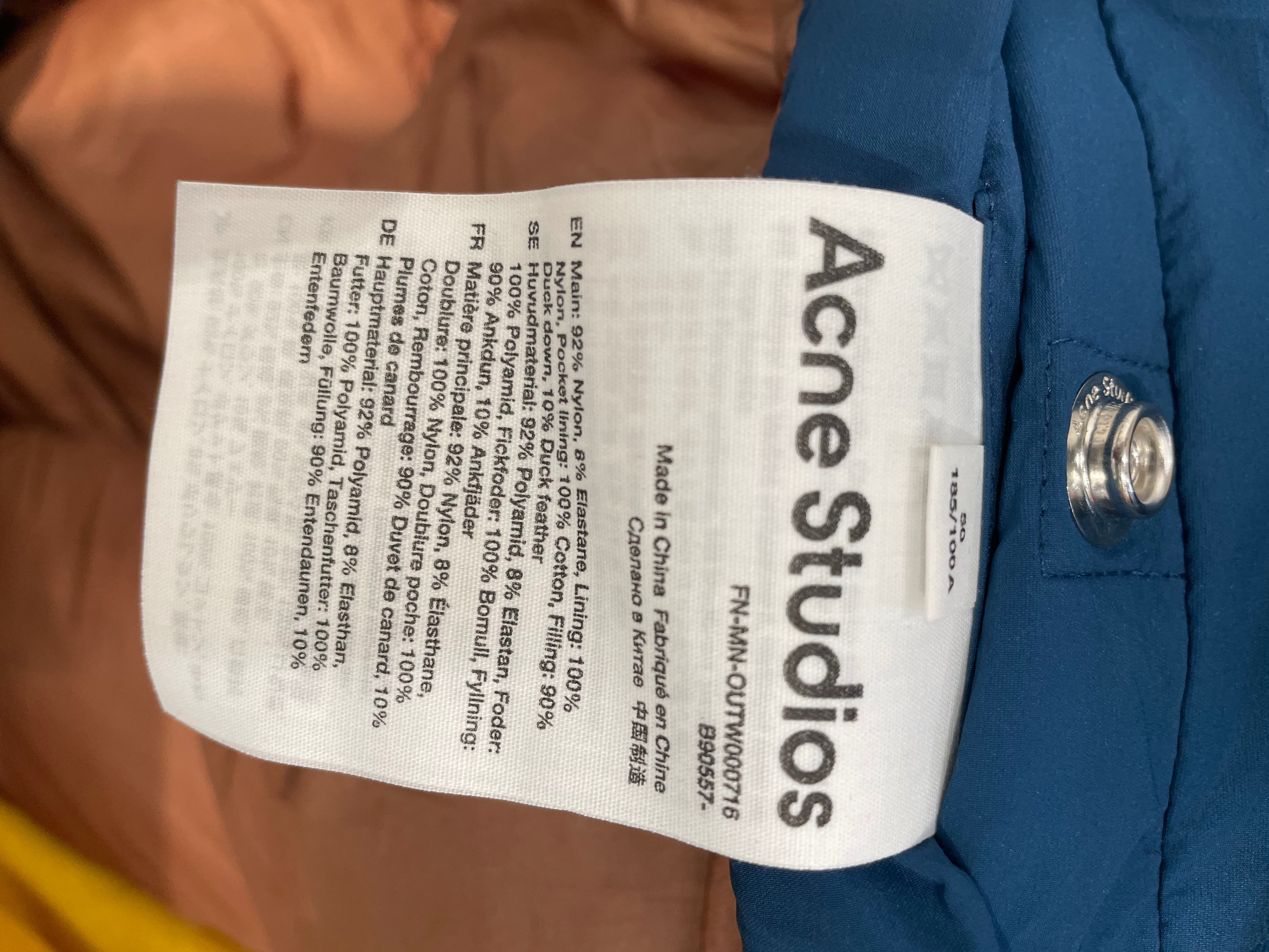 Acne Studios/Puffer Jkt/50/Nylon/BLU/Oversized Quilted Down view 5