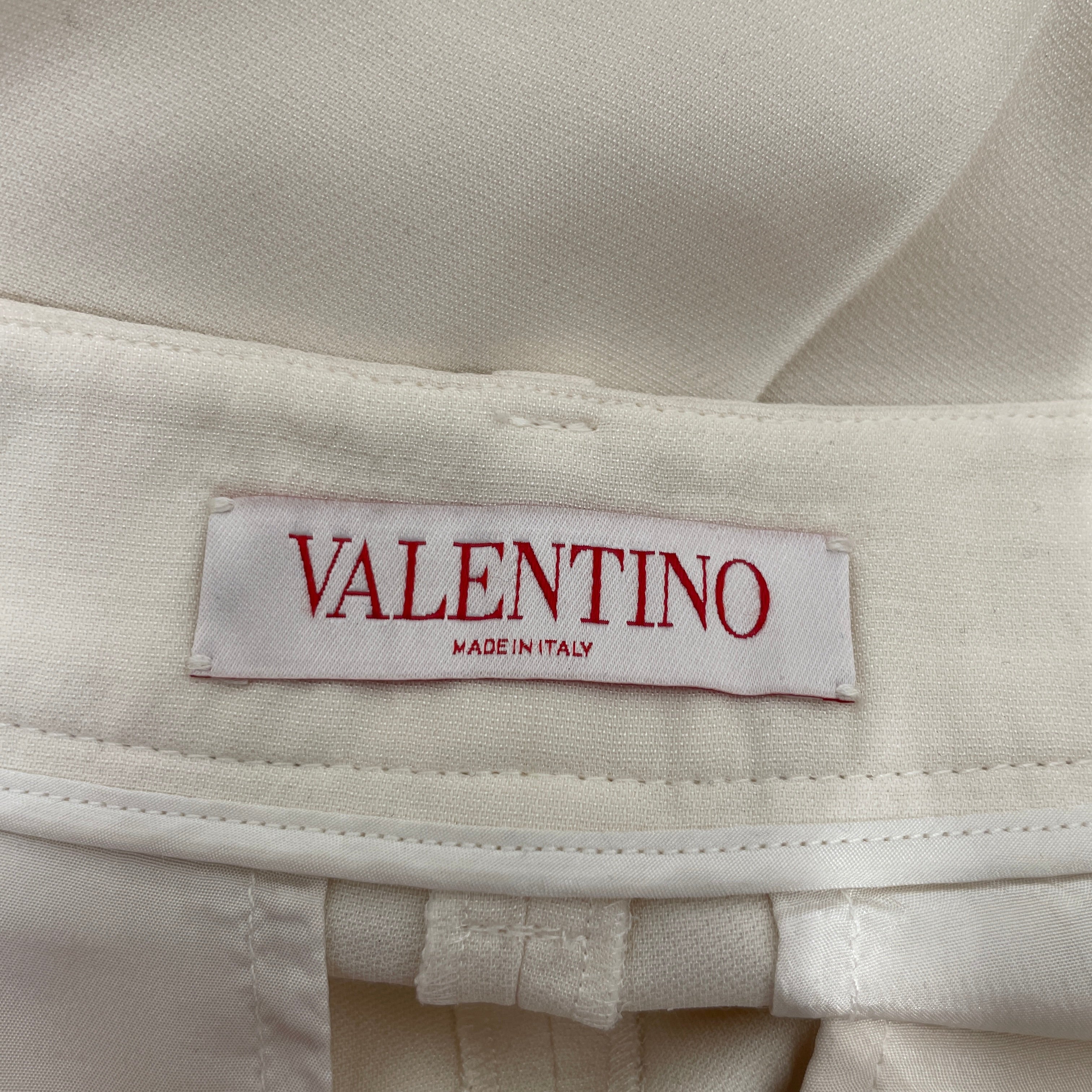 VALENTINO/Wide Leg Pants/44/Cotton/CRM/ view 3