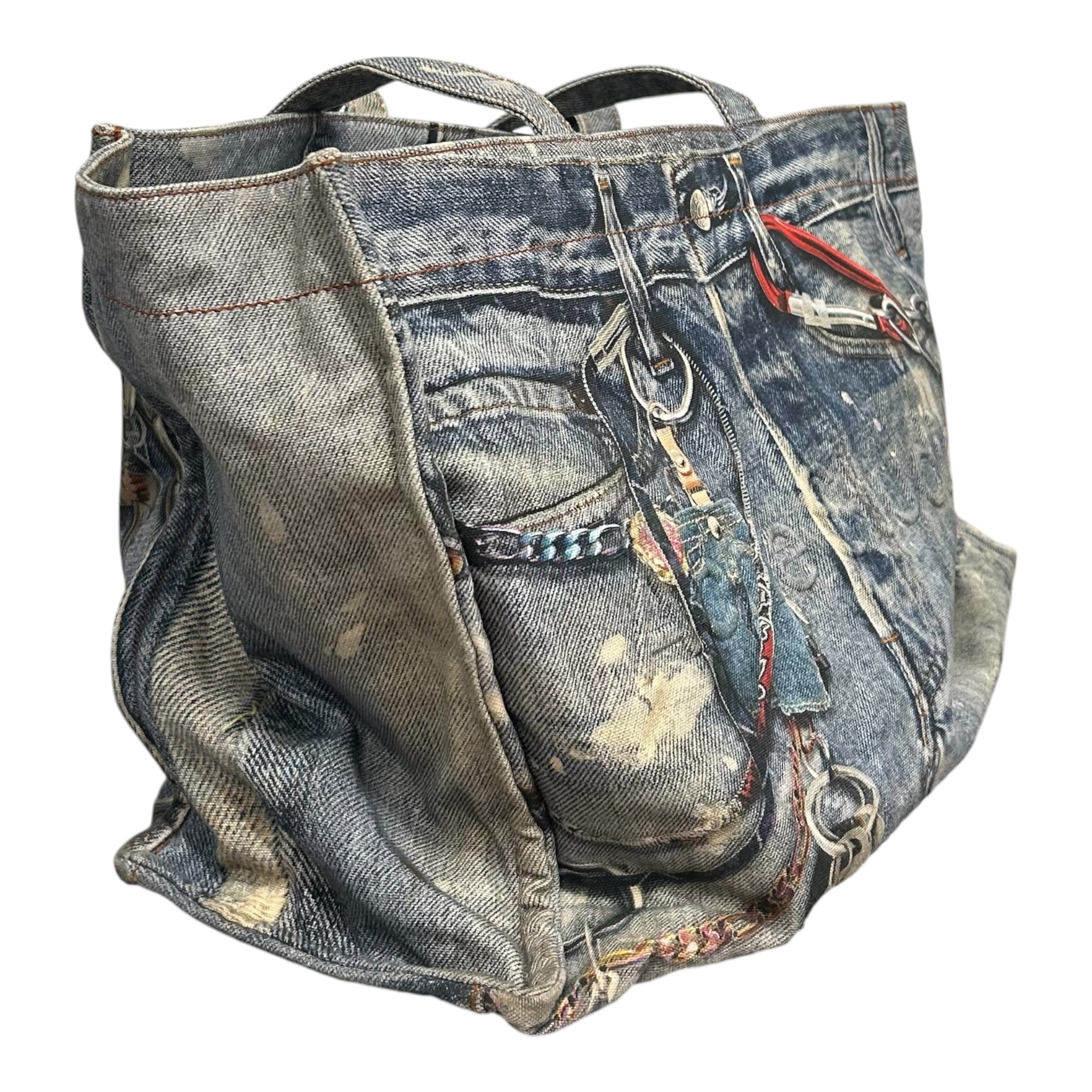 Acne Studios/Tote Bag/Graphic/Cotton/BLU/Jean Print Denim Tote view 6