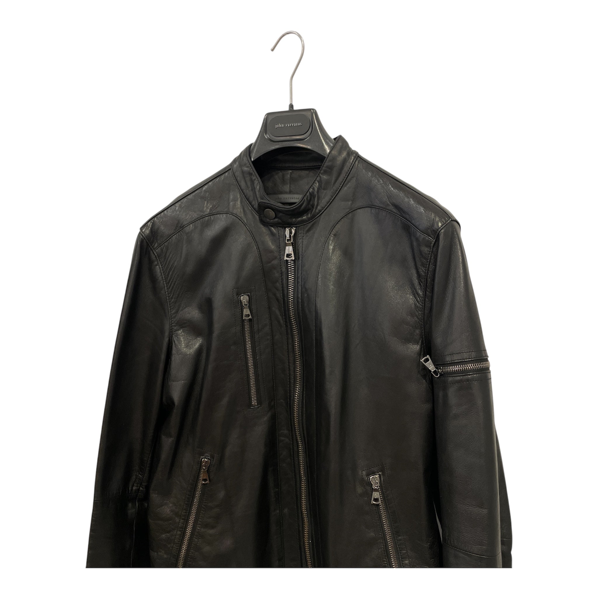 john varvatos/Leather Jkt/48/Leather/BLK/LAMBSKIN MOTO view 2