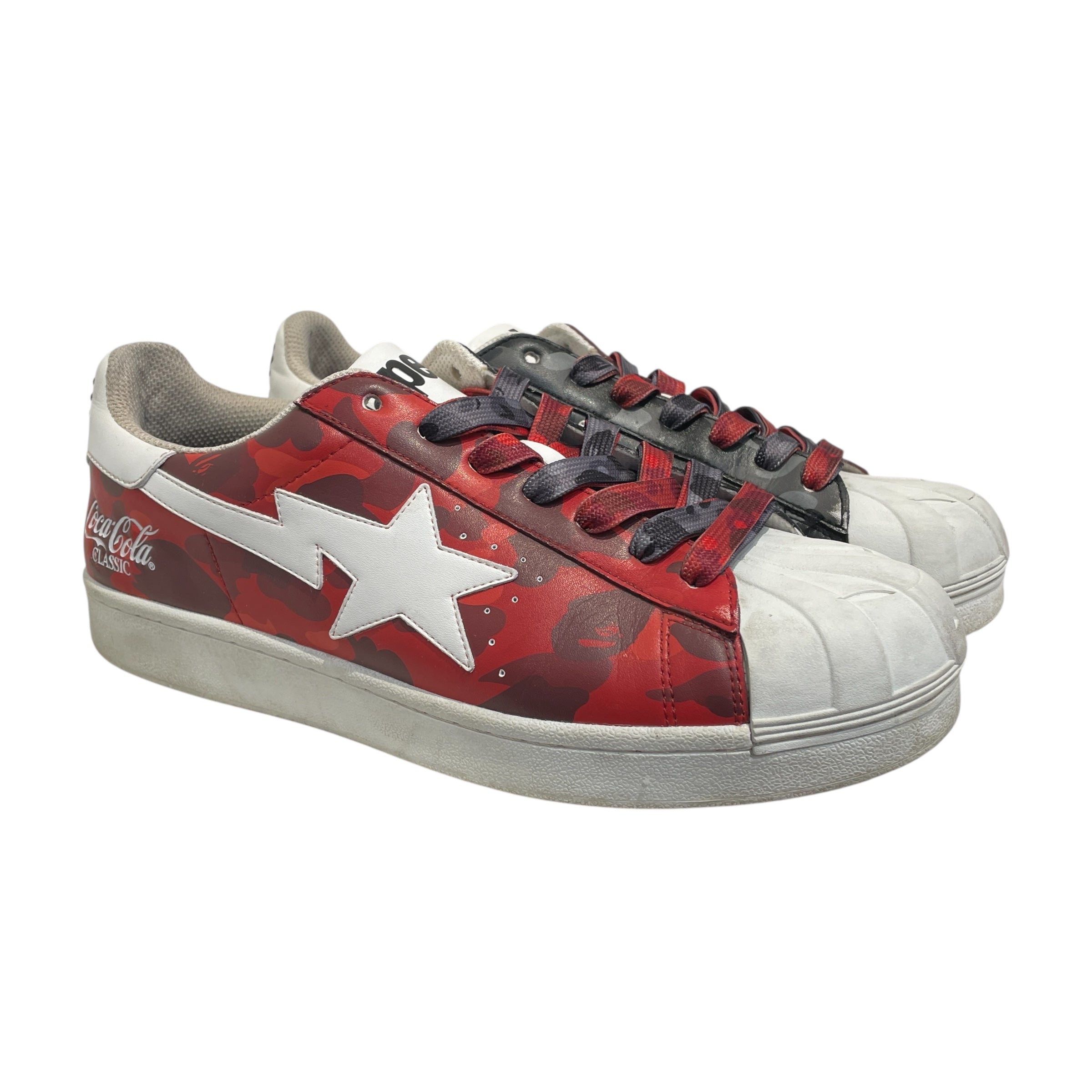 BAPE STA!/Coca･Cola/Low-Sneakers/US 9.5/Camouflage/Leather/MLT/Skull Sta Multicolor view 1