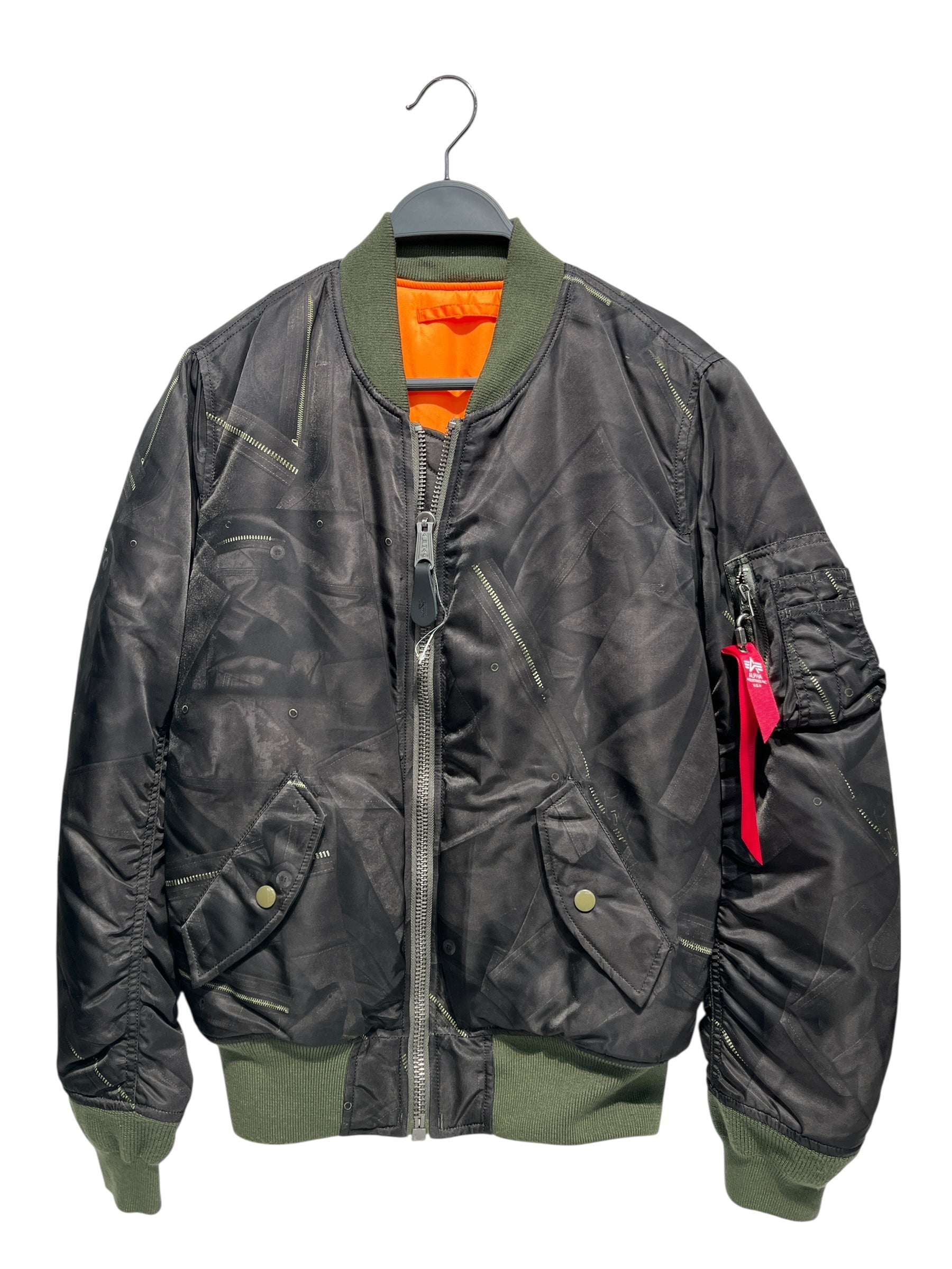 ALPHA INDUSTRIES/Jacket/S/Nylon/GRN/All Over Print/TROMPE BOMBER view 1