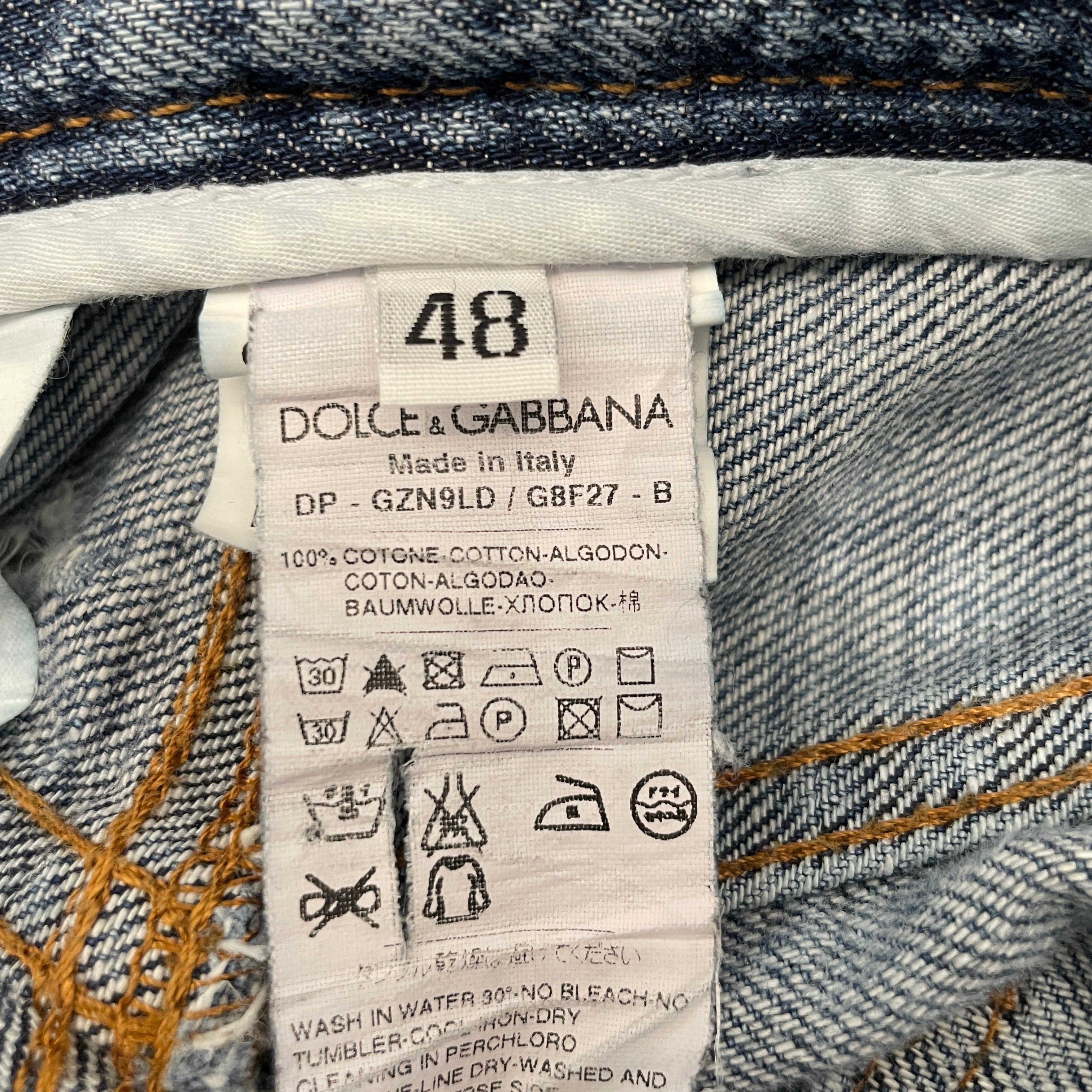 DOLCE&GABBANA/Straight Pants/48/Denim/IDG/distressed patchwork view 4