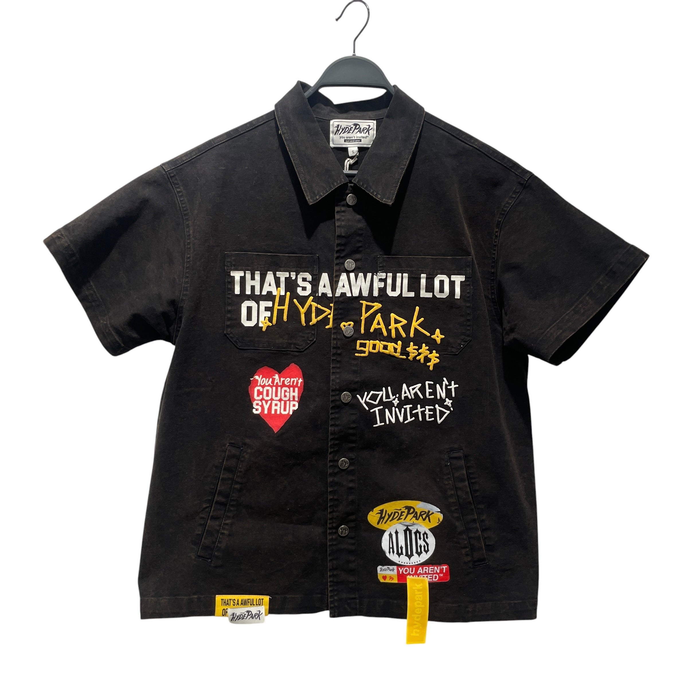 That's a Awful Lot of Cough Syrup/Shirt/S/Cotton/BLK/All Over Print/hyde park view 1