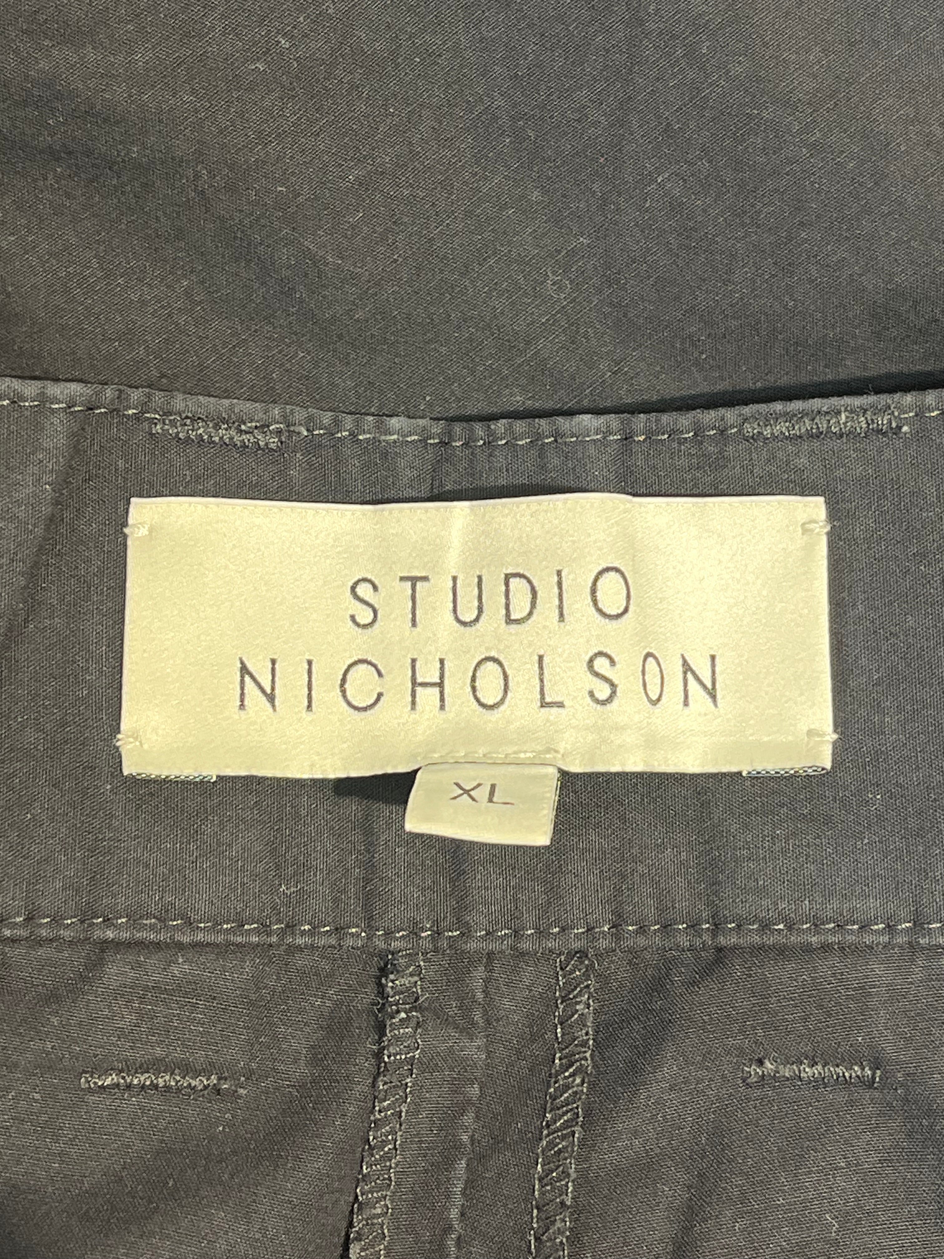 STUDIO NICHOLSON/Pants/XL/Cotton/BLK/wide leg view 3