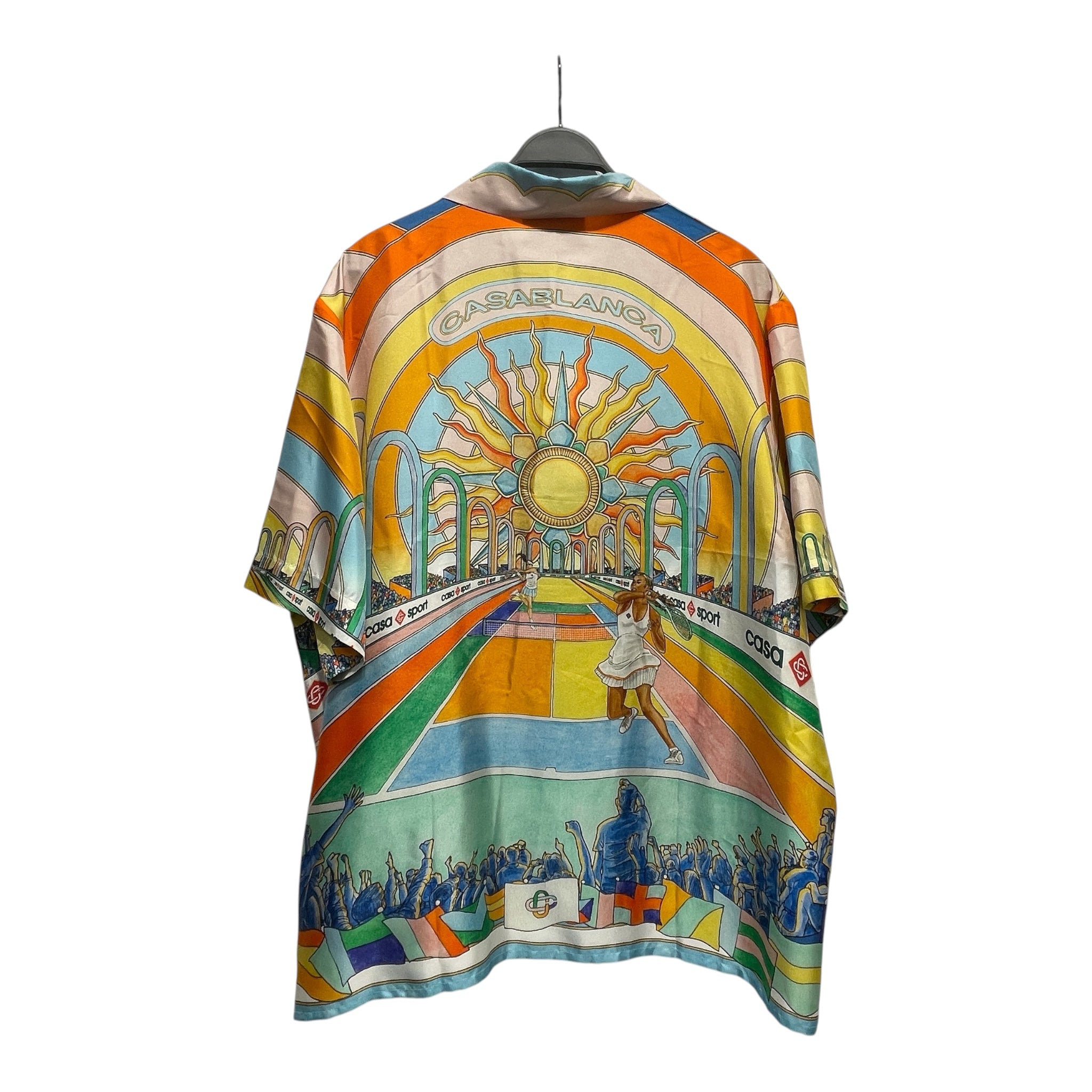 CASABLANCA/Hawaiian Shirt/XXXL/Silk/BLU/Band Collar/All Over Print/ view 2