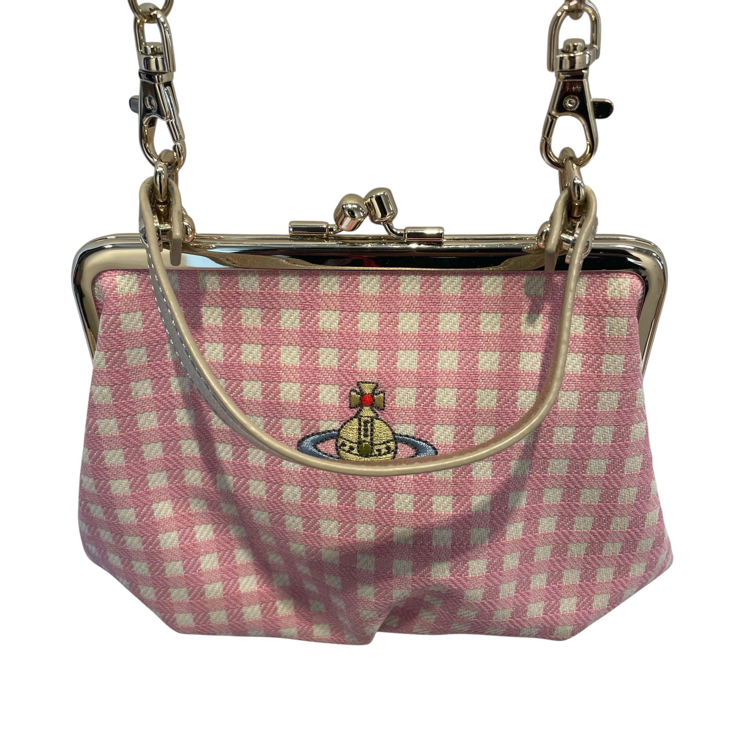 Vivienne Westwood/Clutch Bag/Plaid/Leather/PNK/gld hard/recycled/vegan view 3