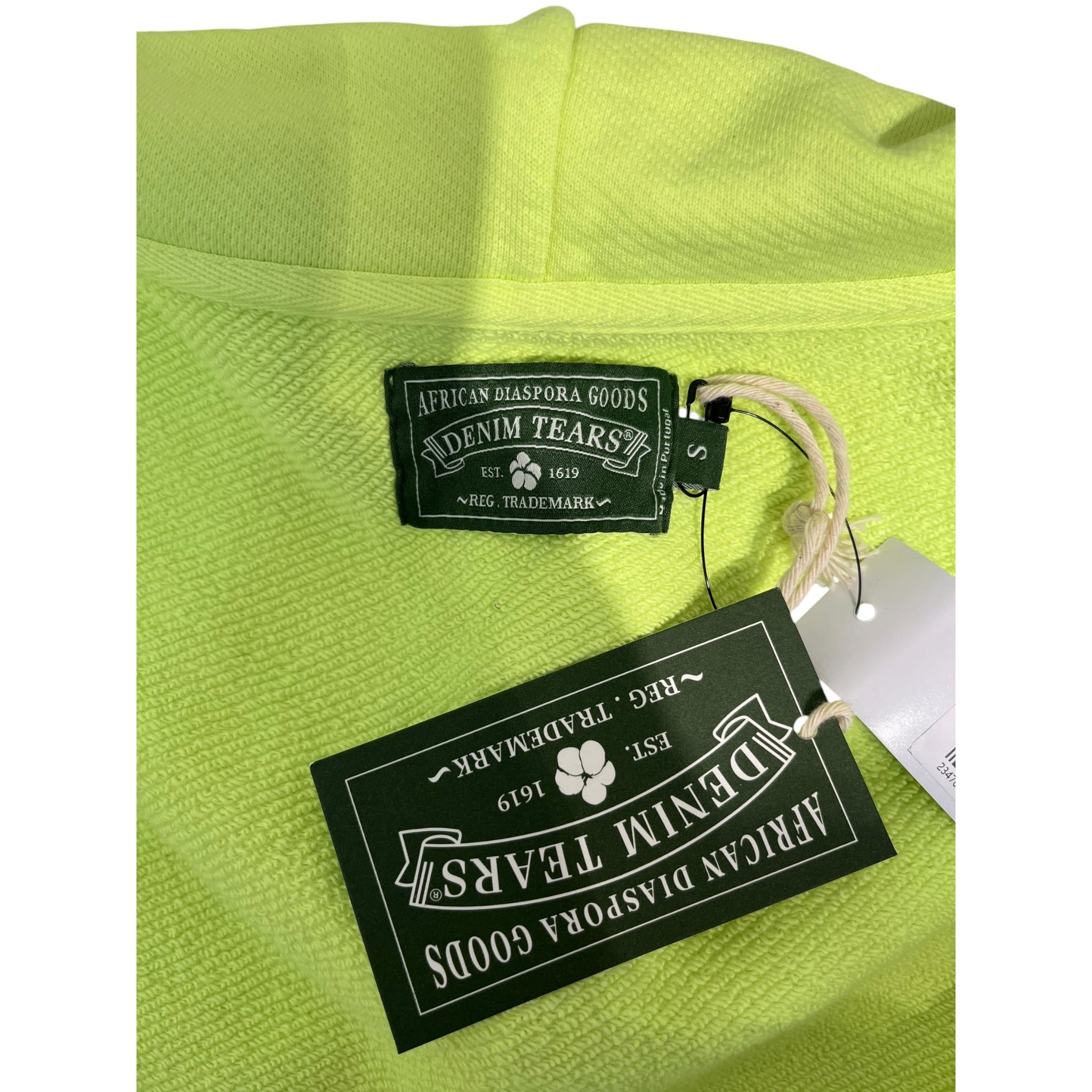 DENIM TEARS/Zip Up Hoodie/S/Cotton/GRN/NEON GREEN NWT view 6