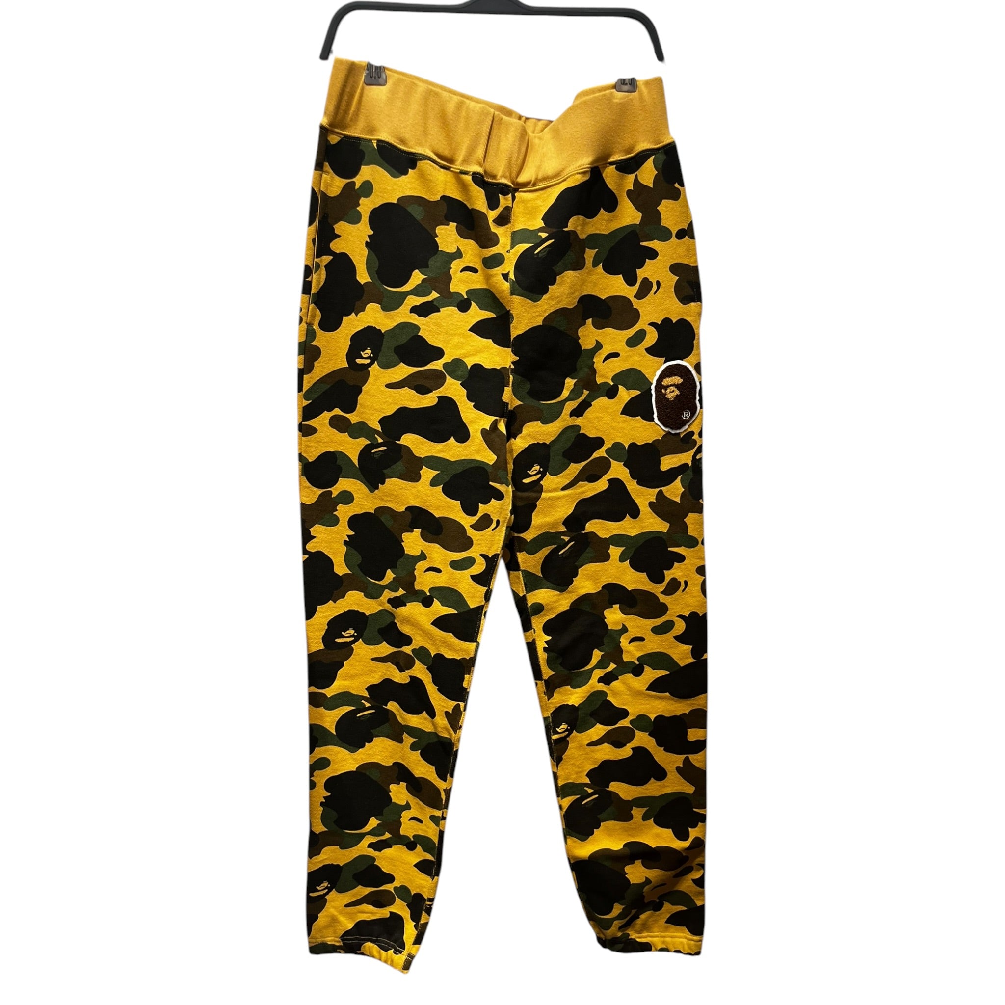 A BATHING APE/Pants/XL/Cotton/YEL/Joggers/Camouflage/Ape Head Patch view 1