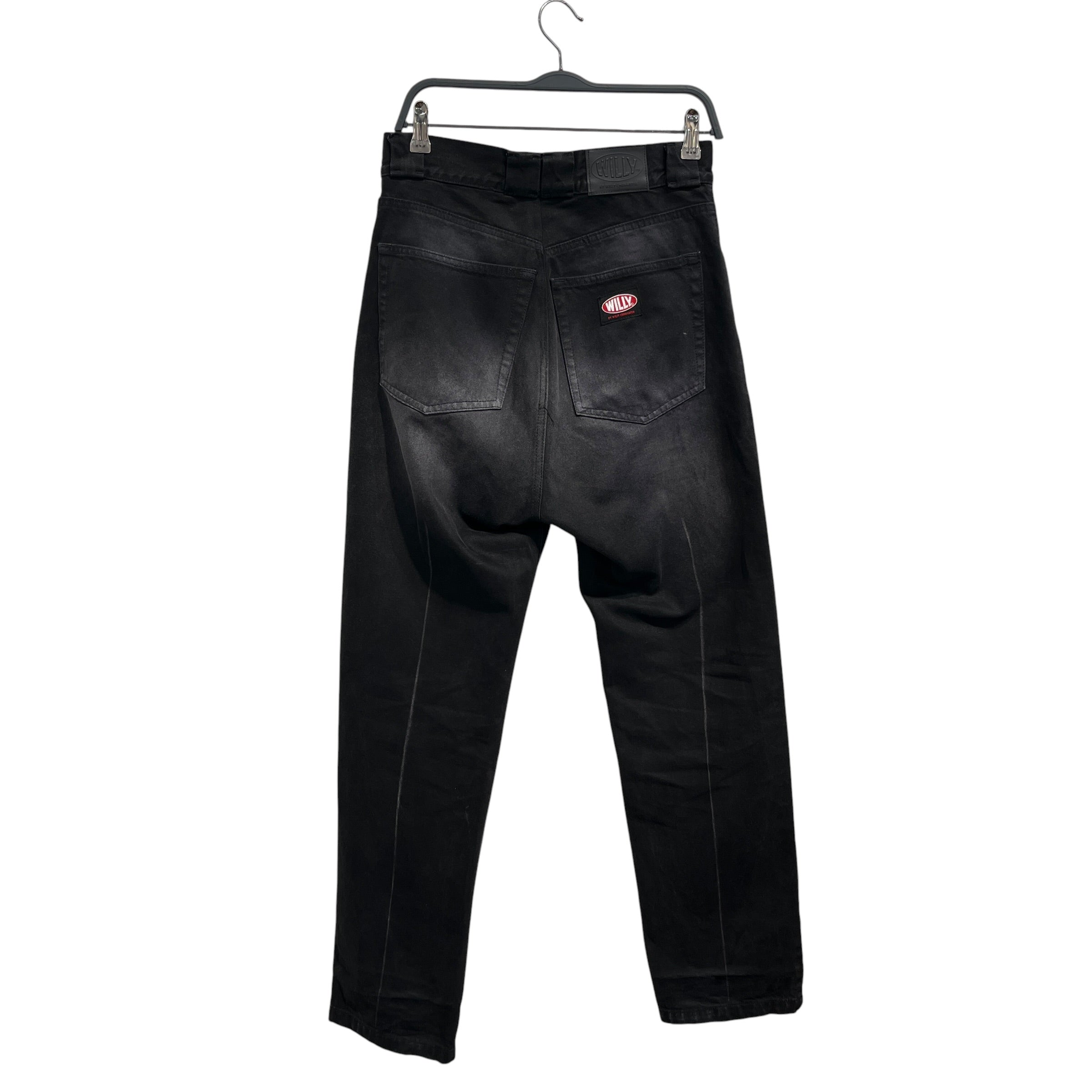 WILLY CHAVARRIA/Pants/S/Denim/BLK/Button Fly/White sun fade design view 2