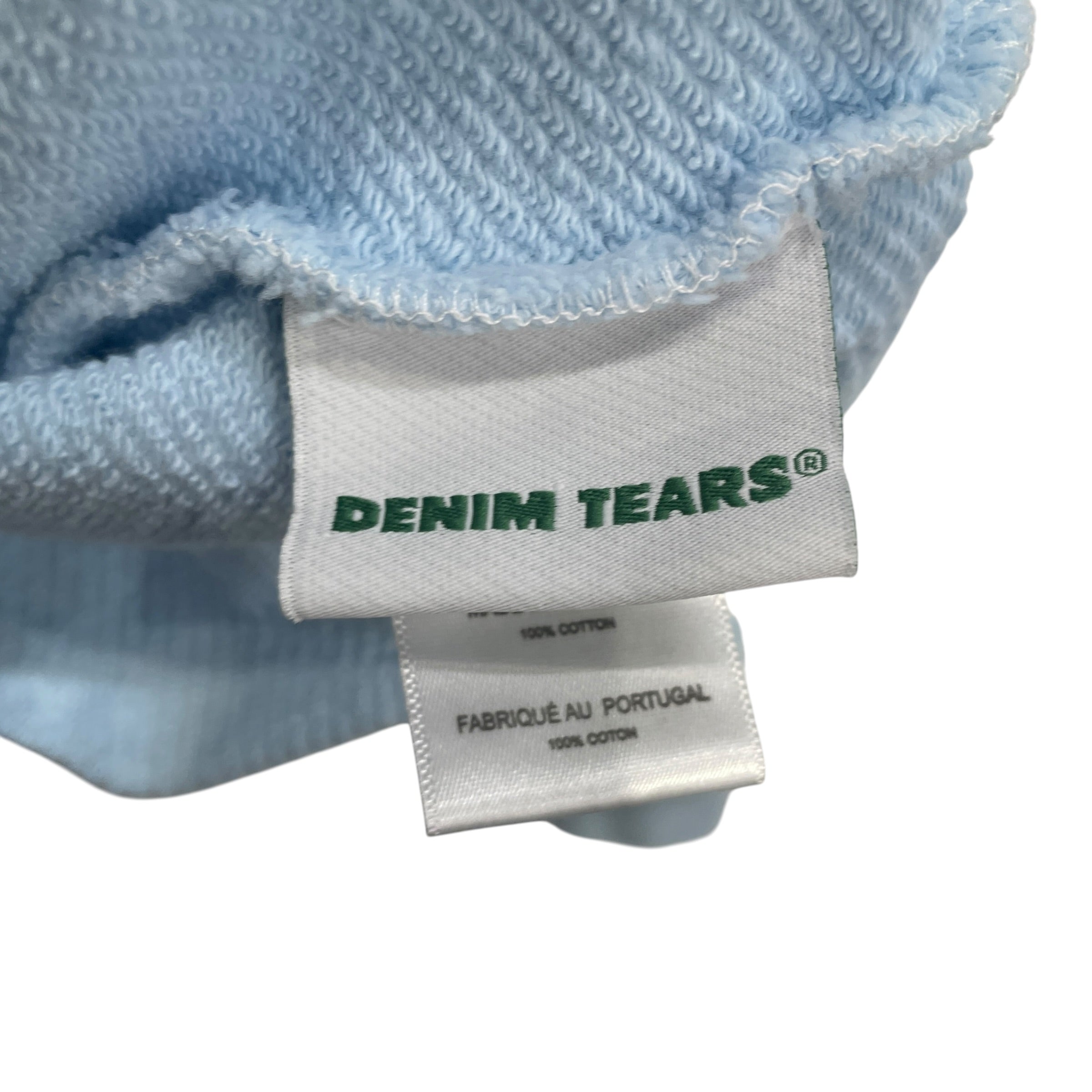 DENIM TEARS/Hoodie/S/Cotton/BLU/DENIM T BBY BLU WHT PRNT 1 view 4