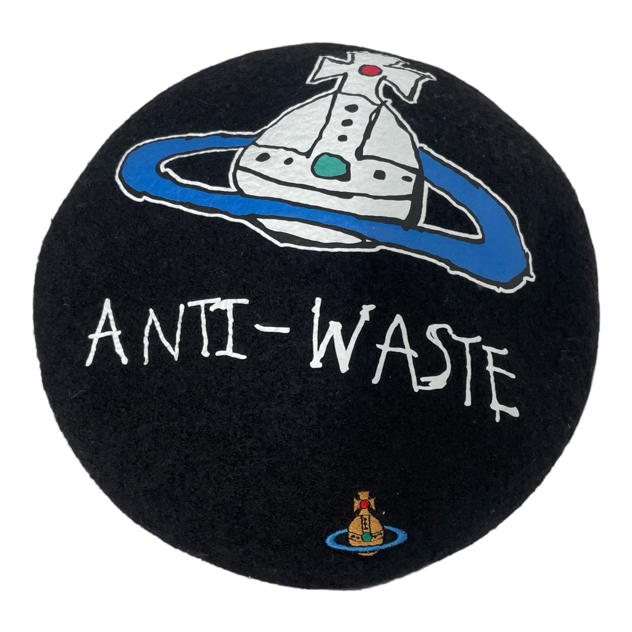 Vivienne Westwood/Flat Cap/OS/Graphic/Cotton/BLK/M's/anti-waste view 2