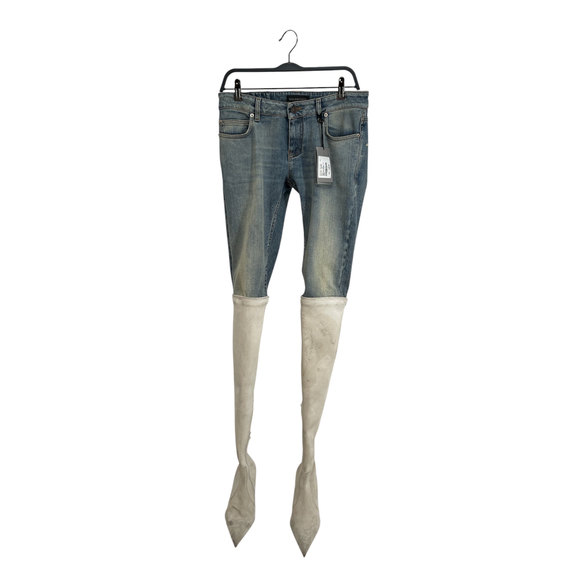 BALENCIAGA/Straight Pants/26/Denim/IDG/2024 BOOTED FADED DENIM WHT view 1