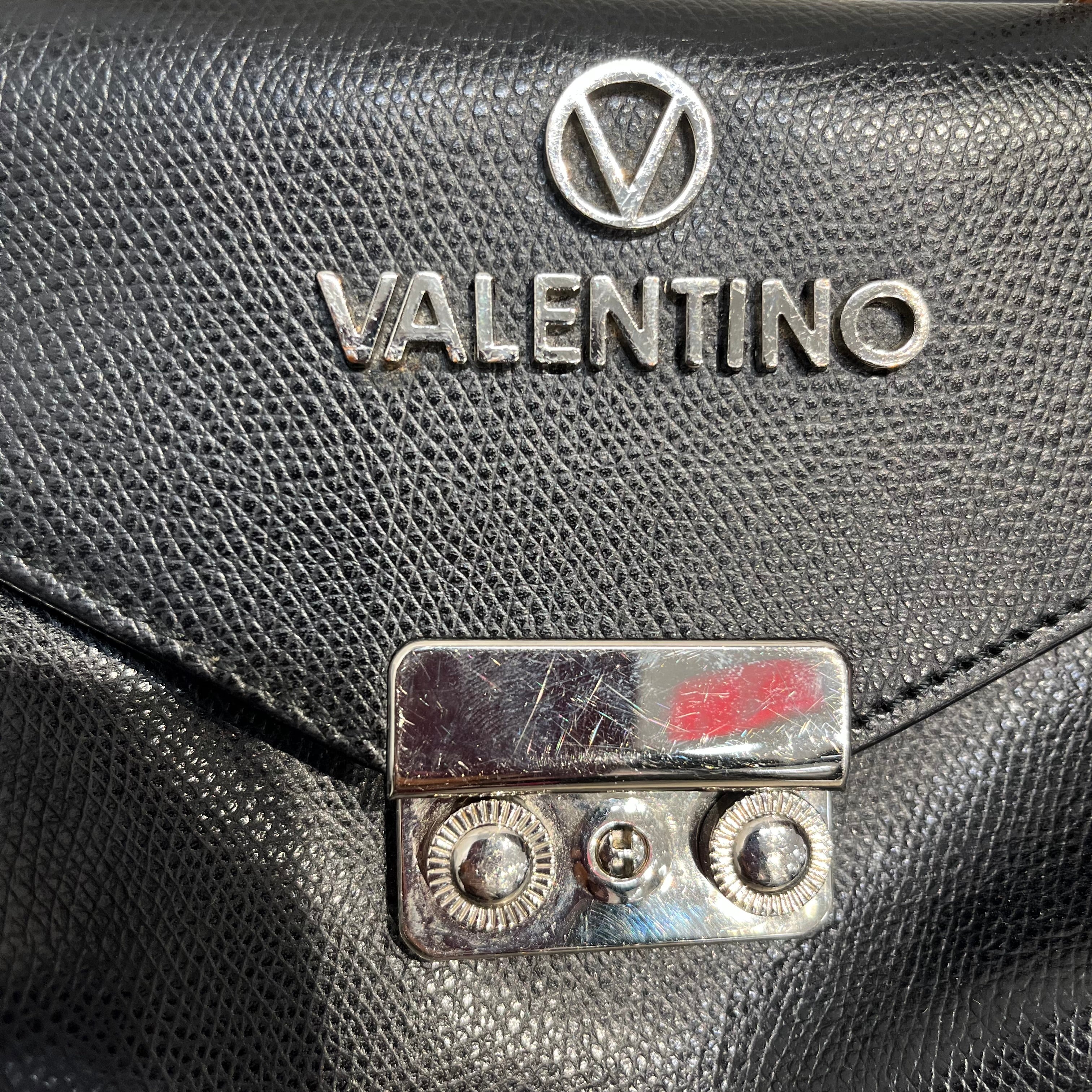 MARIO VALENTINO/Cross Body Bag/Leather/BLK/SILVERTONE CLASP CHAIN STRAP view 4