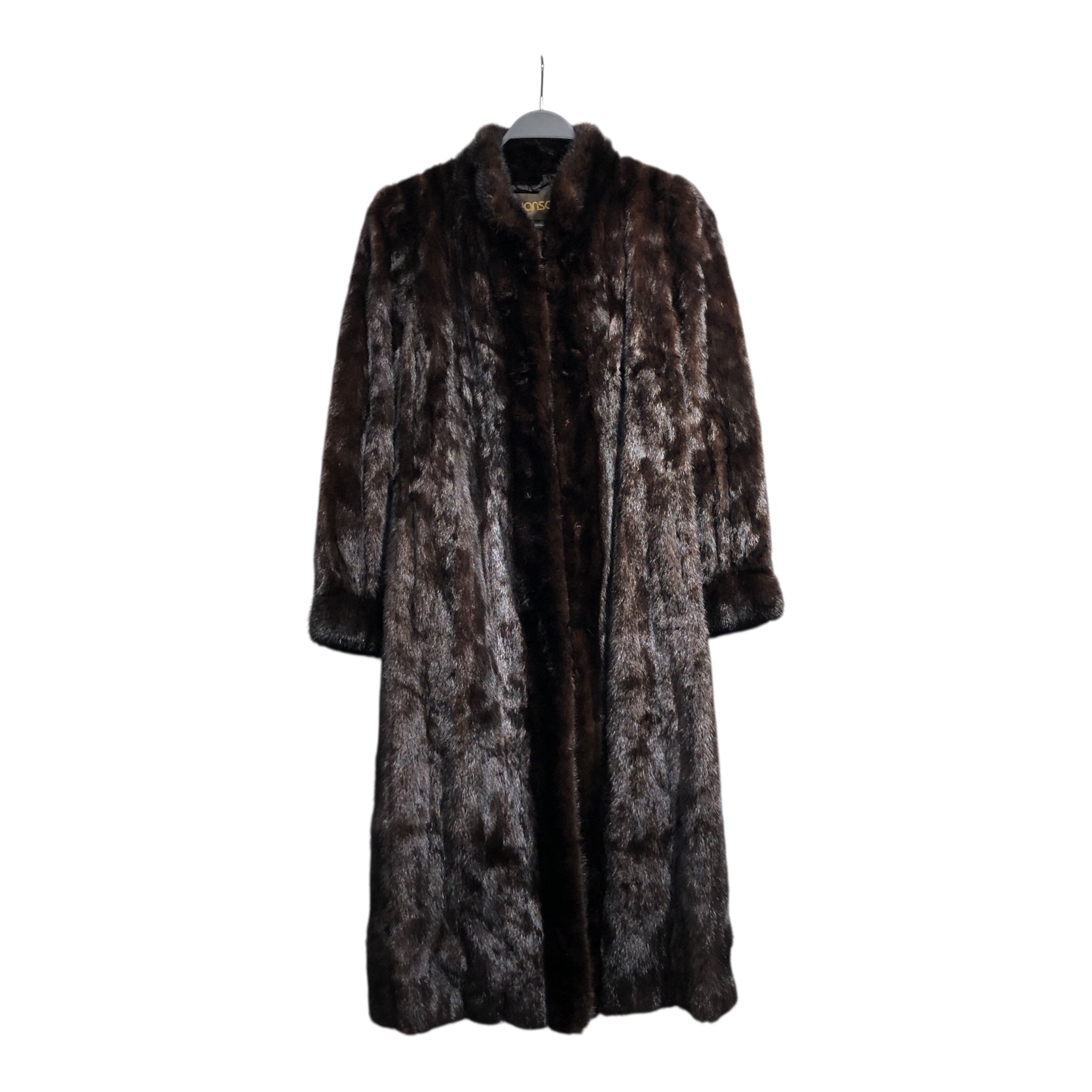 Vintage/Coat/Fur/BRW/SWANSONS long dark brown view 1