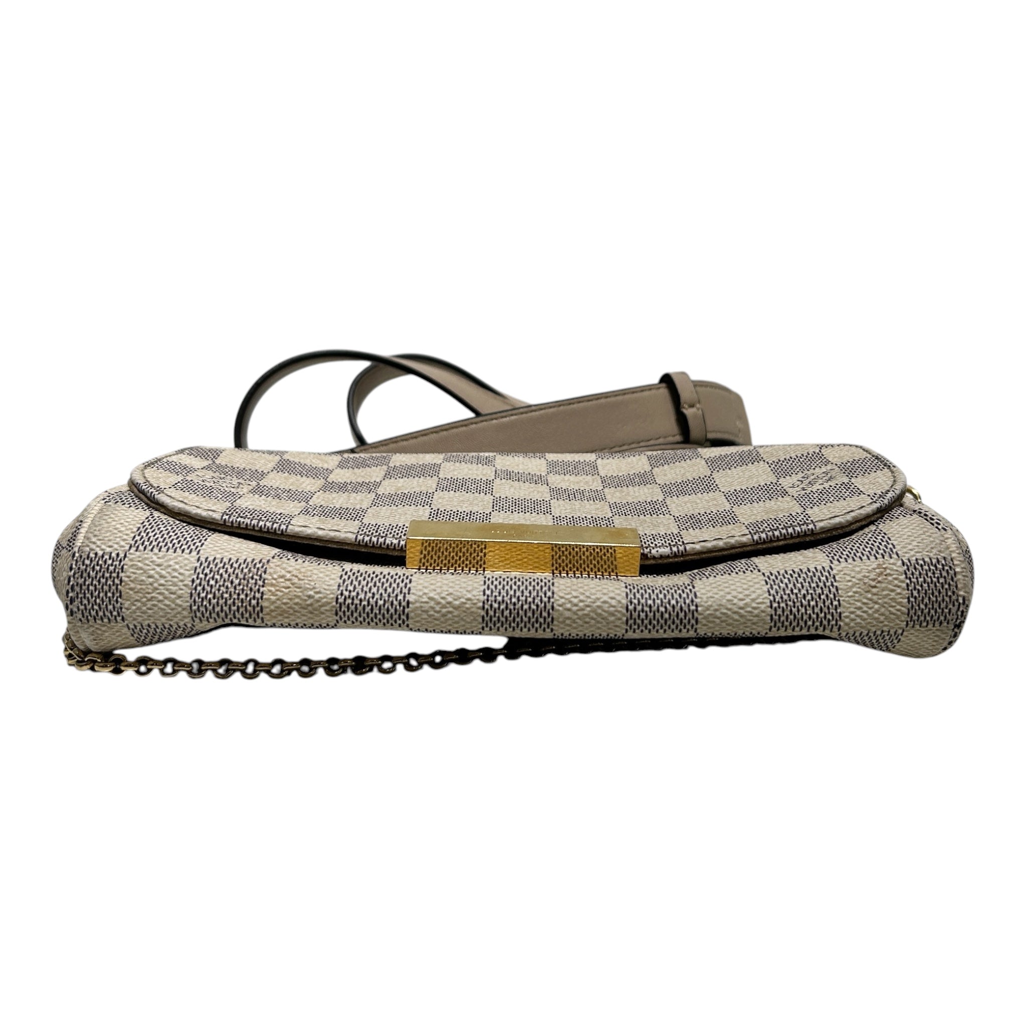 LOUIS VUITTON/Cross Body Bag/Leather/BEG/DAMIER AZUR view 3
