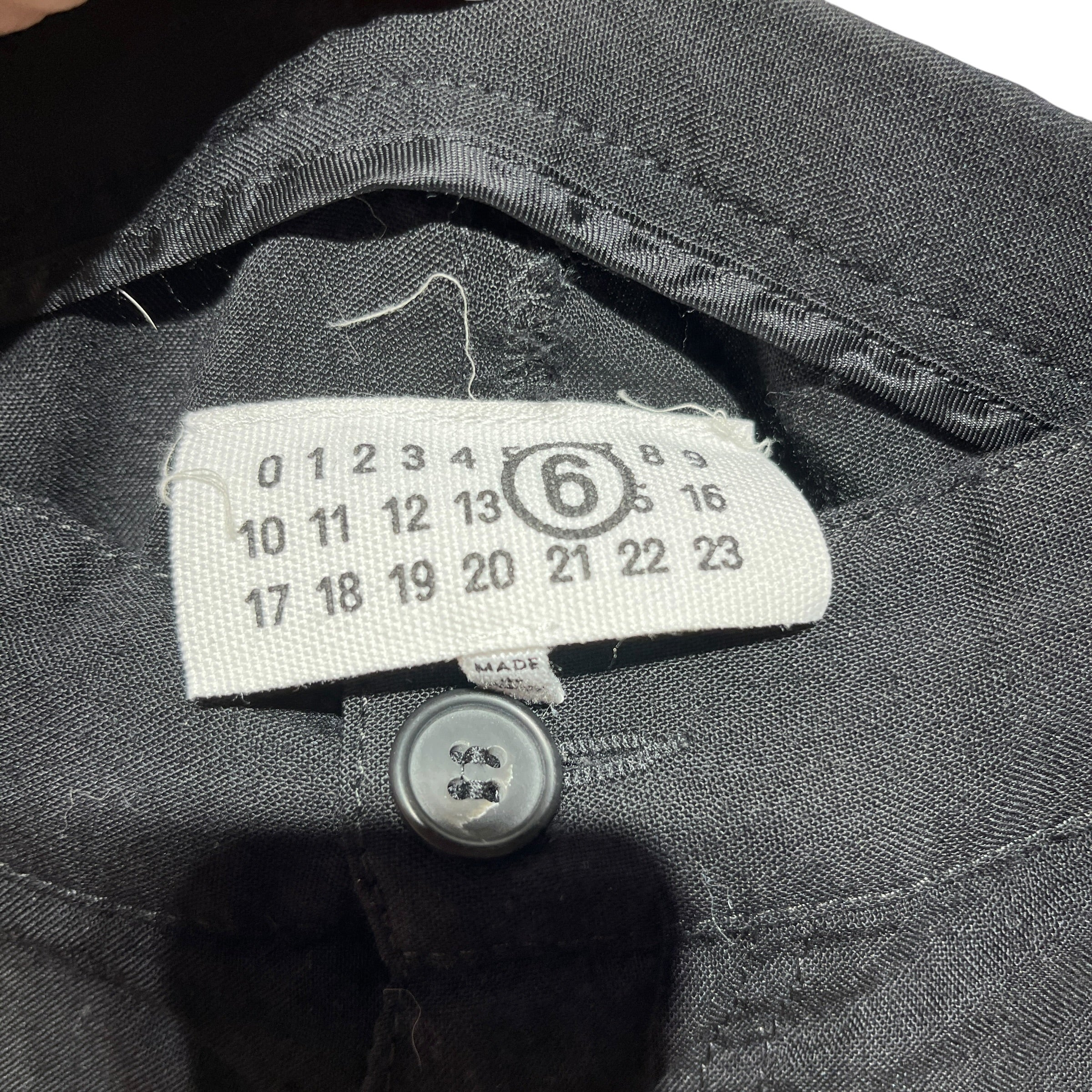 MM6/Straight Pants/48/Cotton/BLK/linen gathered pant view 3