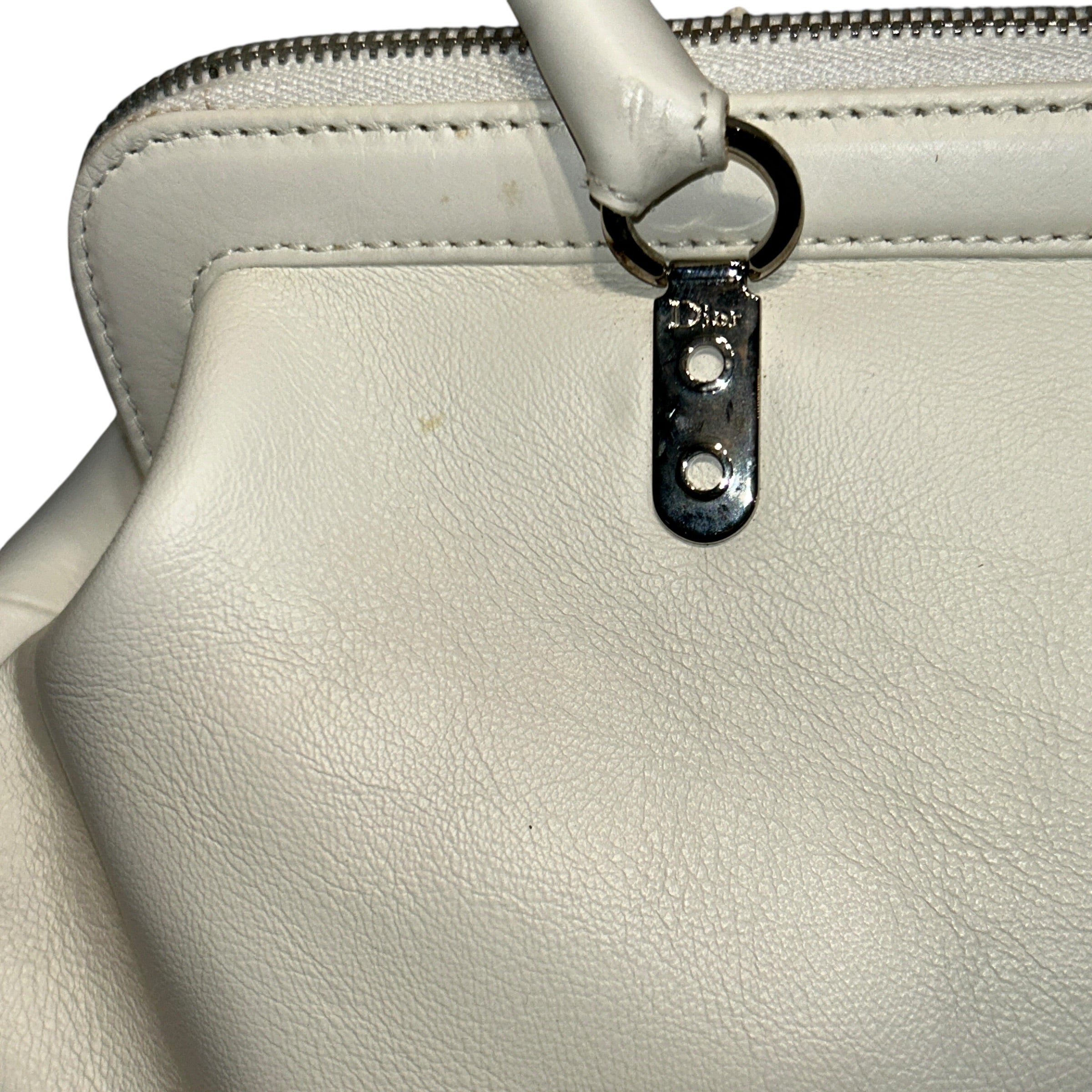 Christian Dior/Hand Bag/Leather/WHT/Flight Handbag view 8