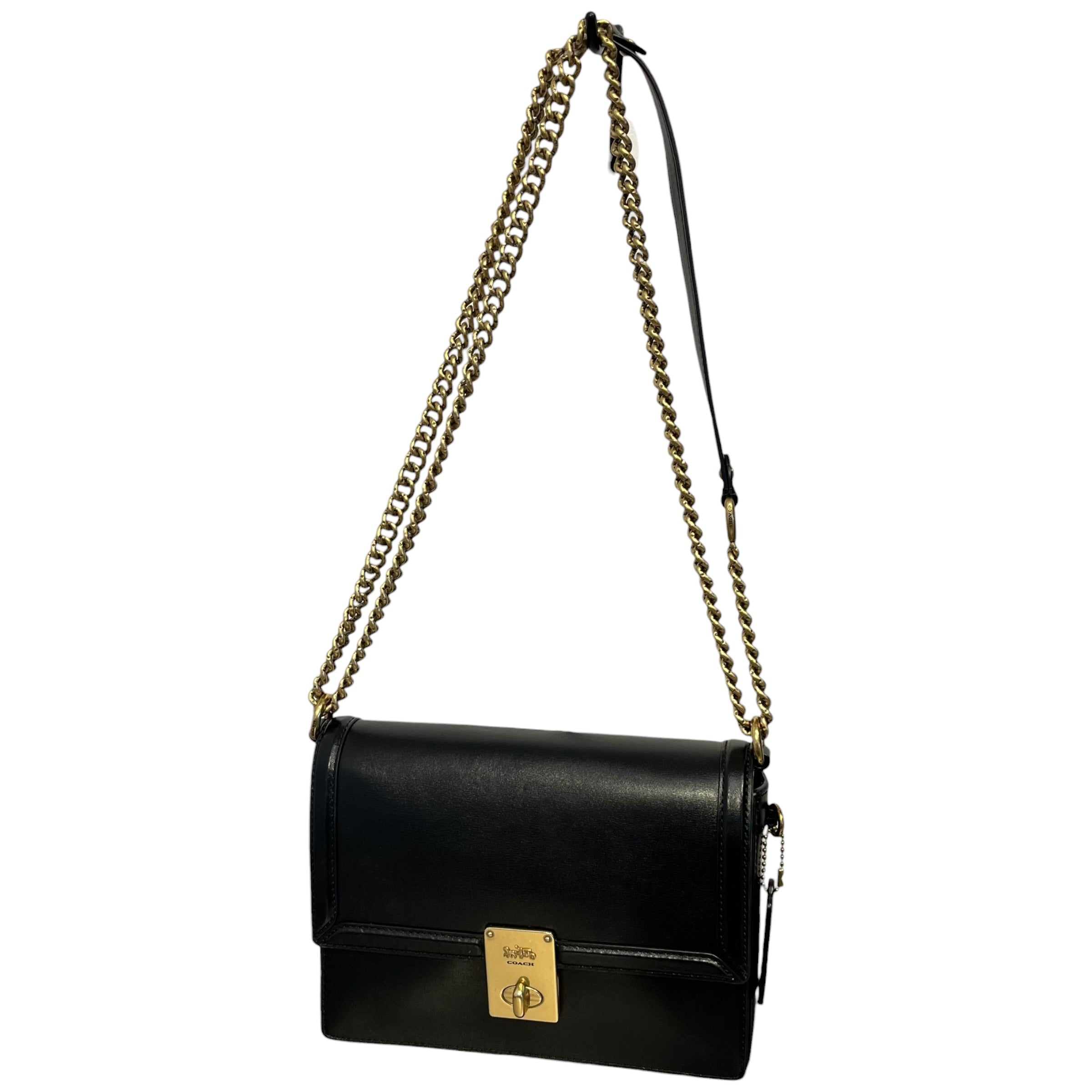 COACH/Cross Body Bag/Leather/BLK/Coach Hutton Shoulder Bag view 1
