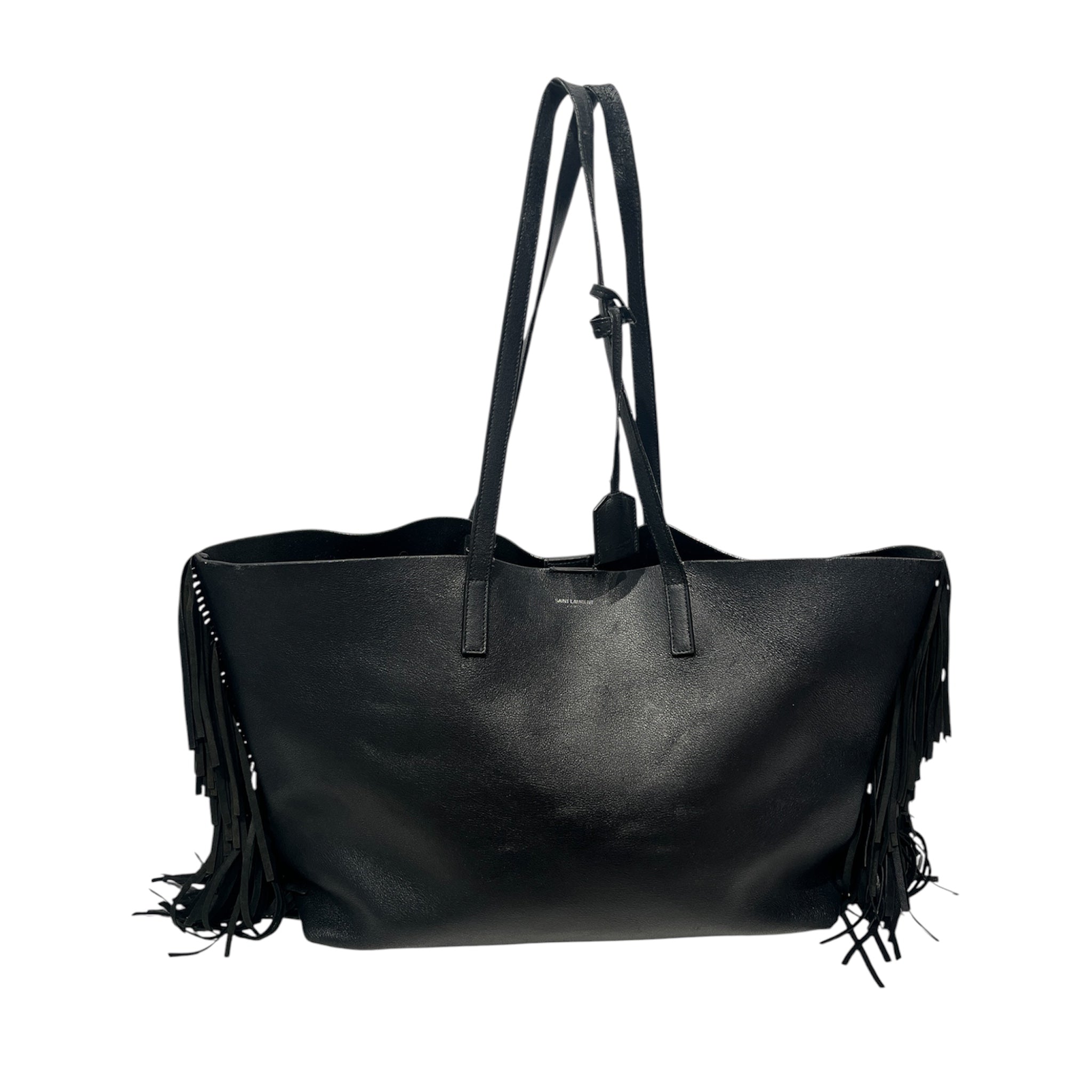 SAINT LAURENT/Tote Bag/Leather/BLK/BLK FRINGE TOTE view 1