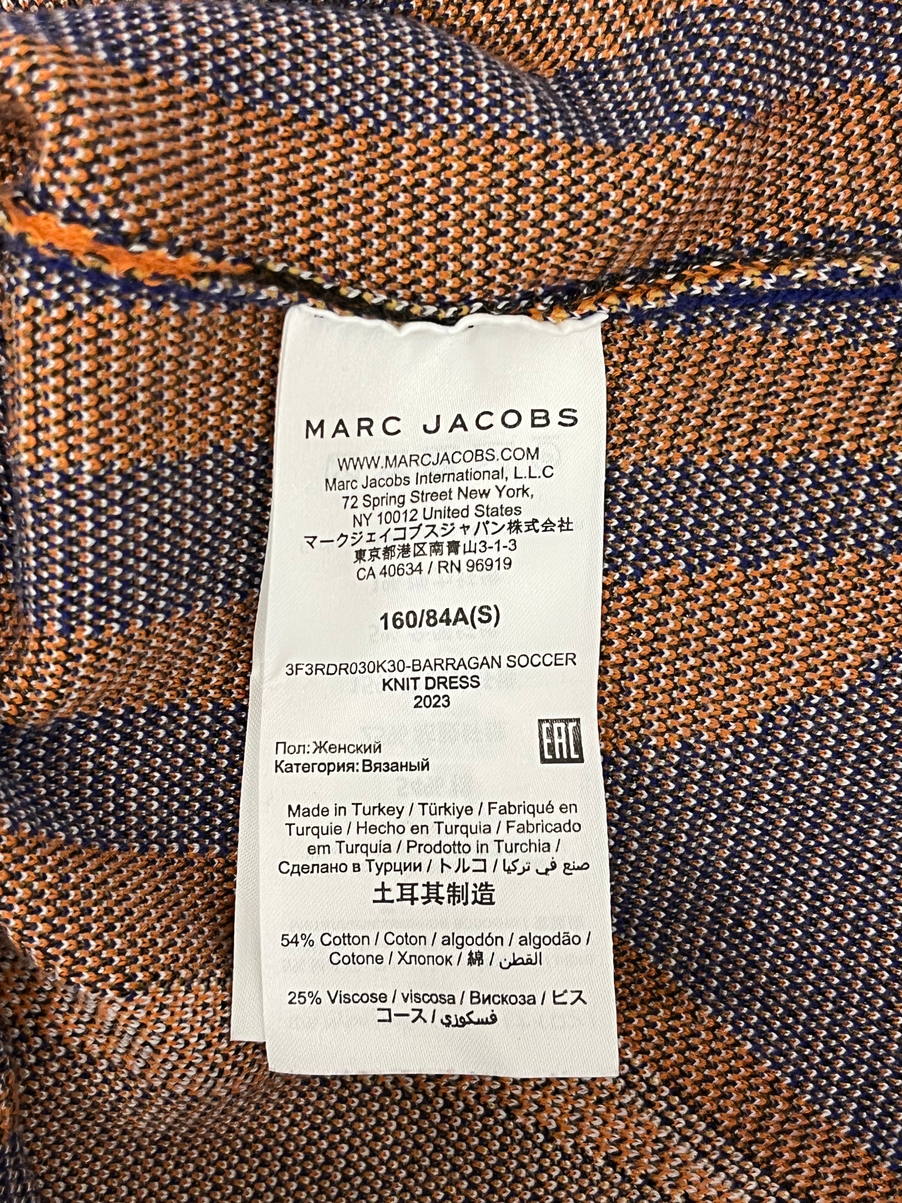 Heaven By Marc Jacobs/BARRAGAN/SL Dress/S/All Over Print/Cotton/ORN/Mini Length/PURPLE, ORANGE ABRSTRACT KNIT view 4