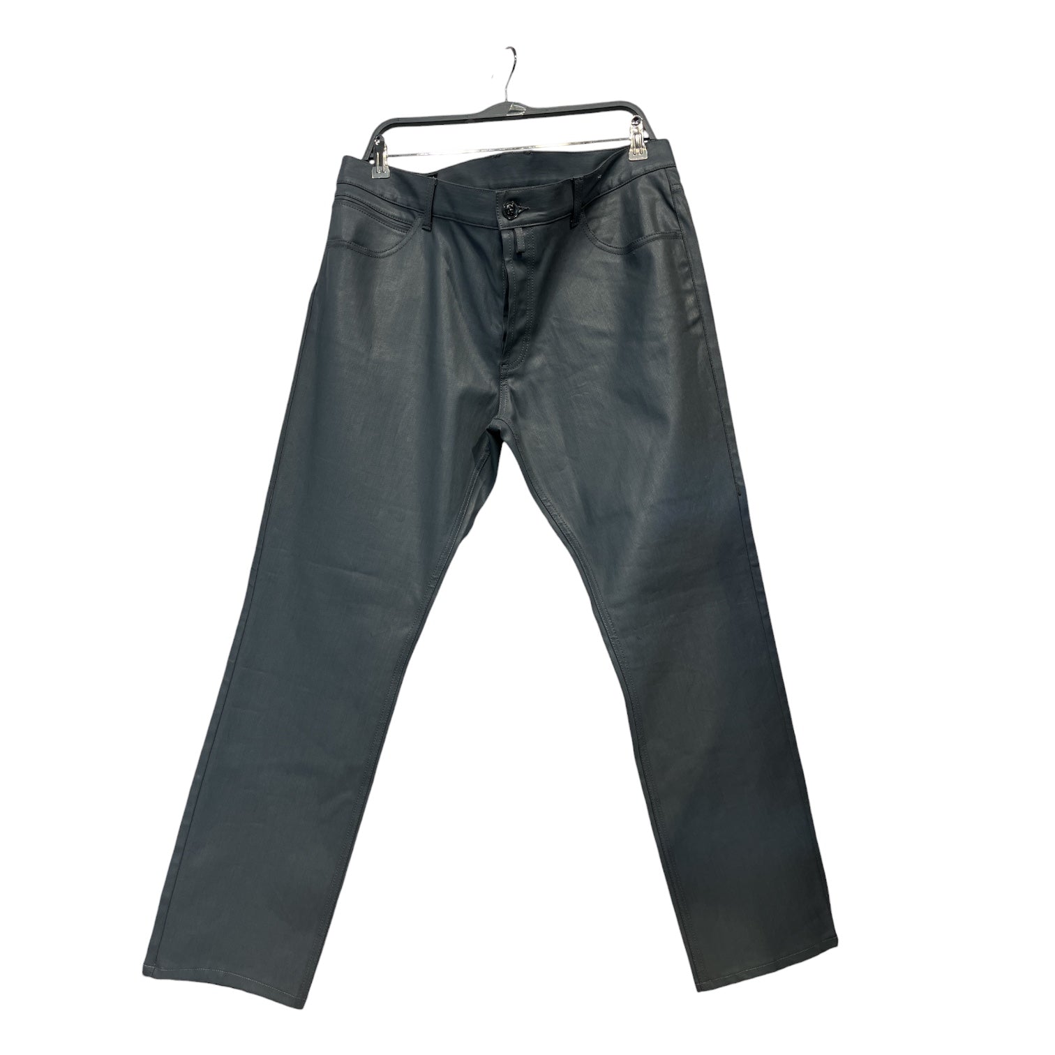 Alexander McQueen/Straight Pants/54/Cotton/GRY/Skull Patch Waxed Denim view 1