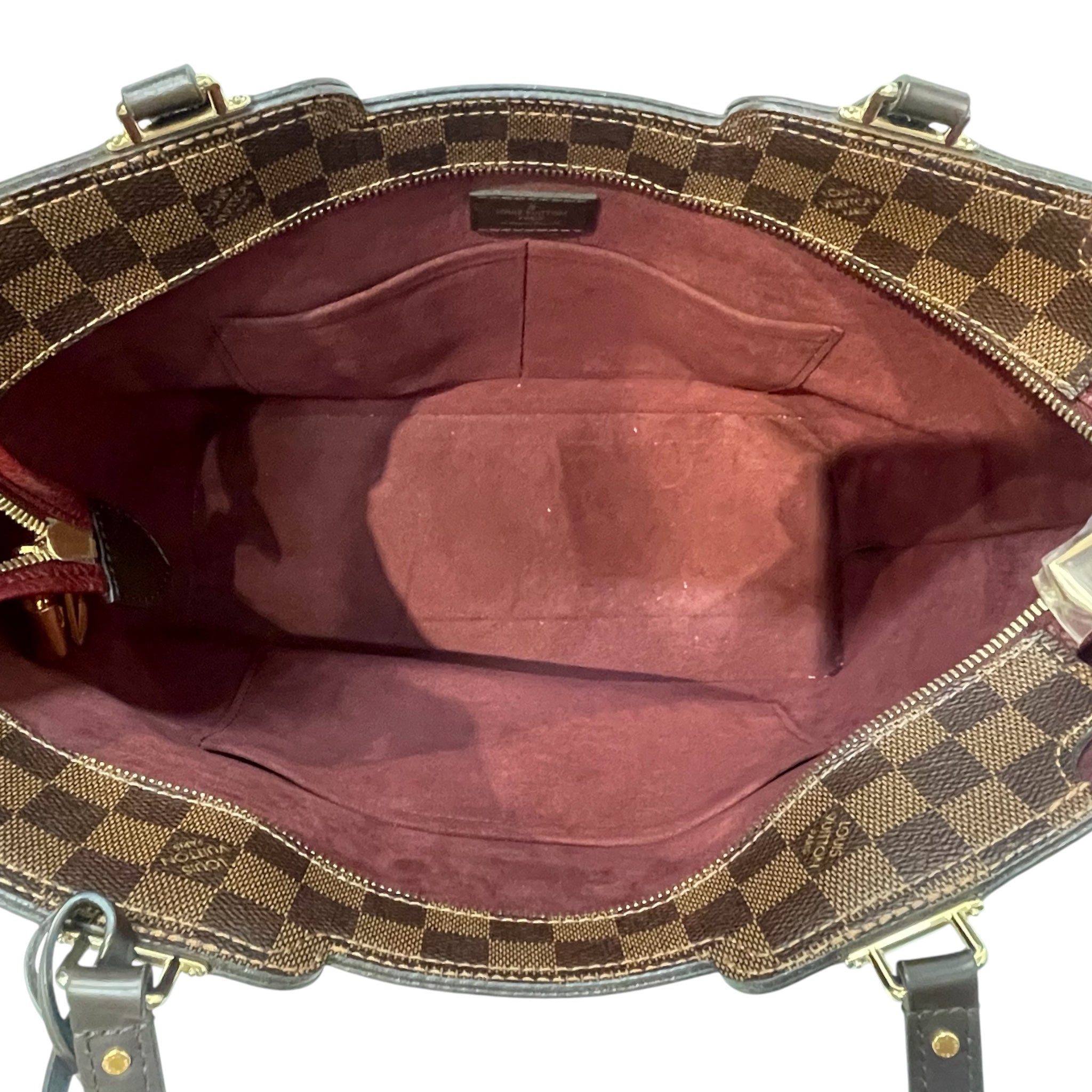 LOUIS VUITTON/Tote Bag/Gingham Check/Leather/BRW/Jersey tote view 4