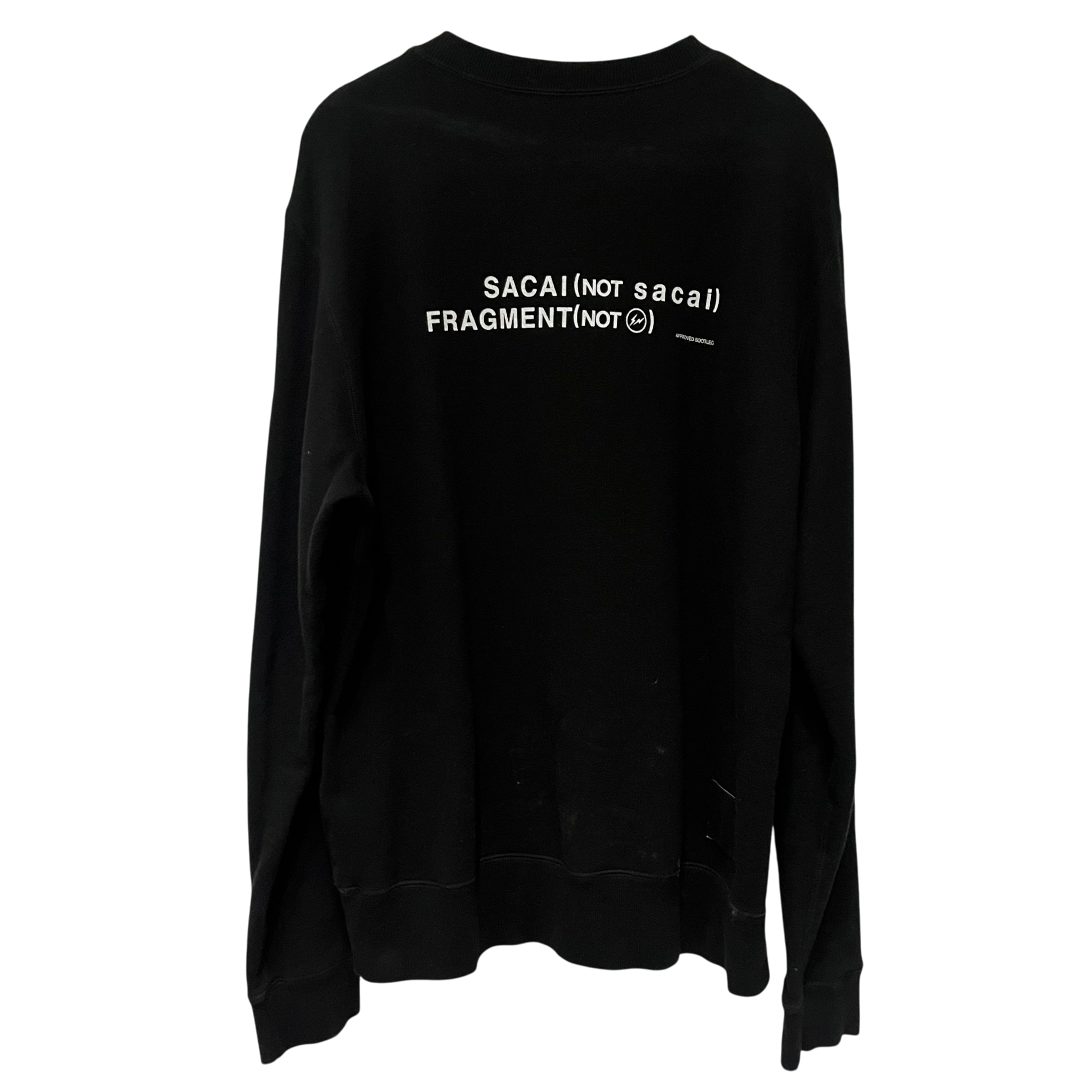 Sacai/FRAGMENT/Sweatshirt/L/Cotton/BLK/Pullover/mini blue graphic view 2