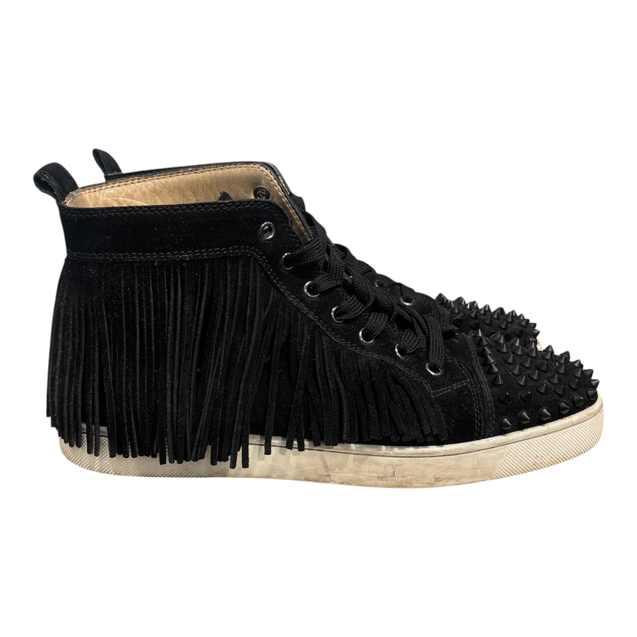 Christian Louboutin/Hi-Sneakers/Suede/BLK/SUEDE FRINGE HI SNEAKER view 2