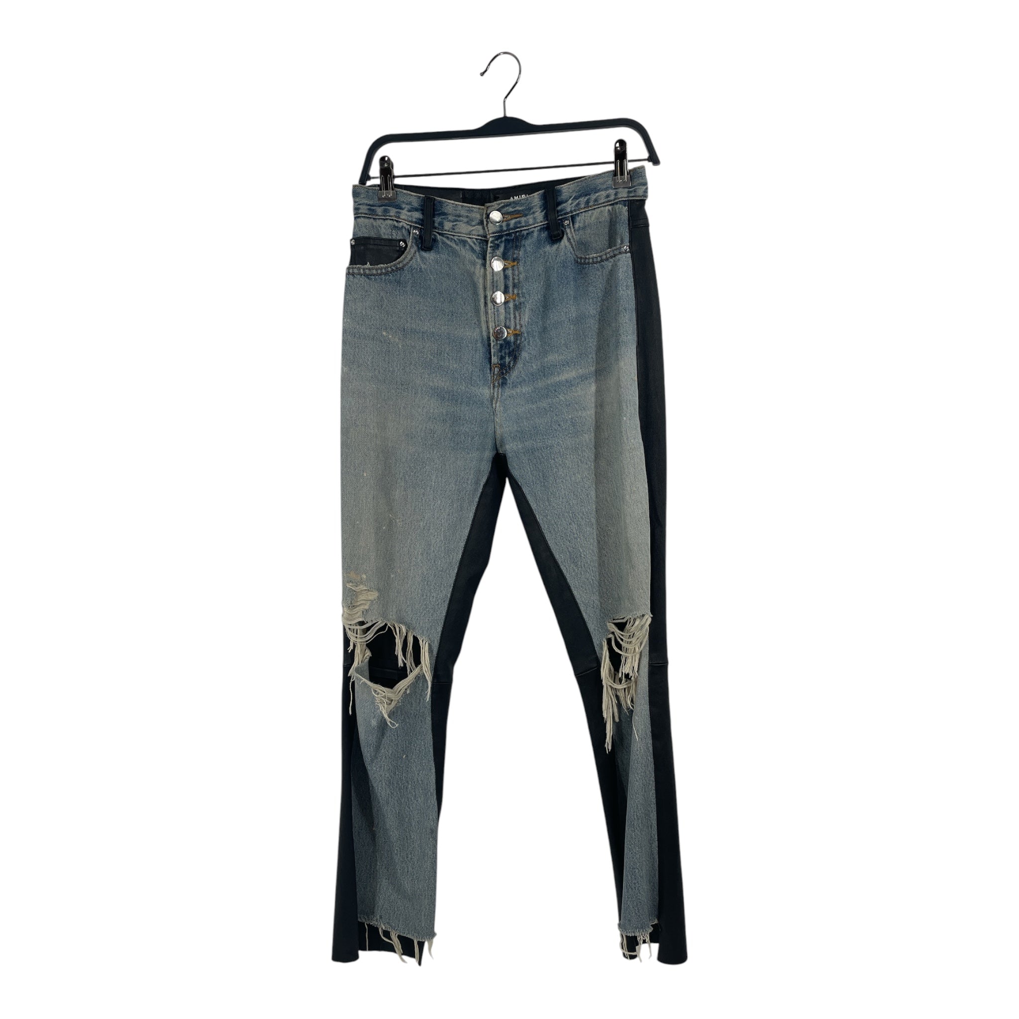 AMIRI/Skinny Pants/26/Denim/BLU/BLK LEATHER BACK SIDE view 1