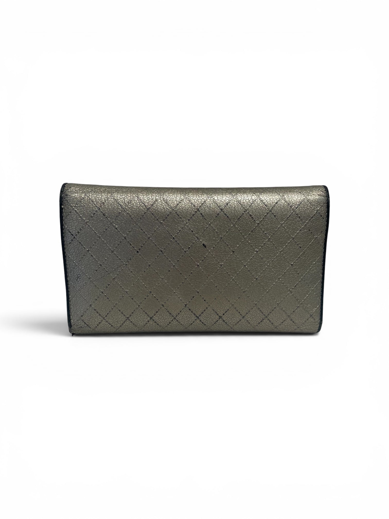 CHANEL/Long Wallet/Leather/GRY/L's/Chanel Long Wallet Silver view 2