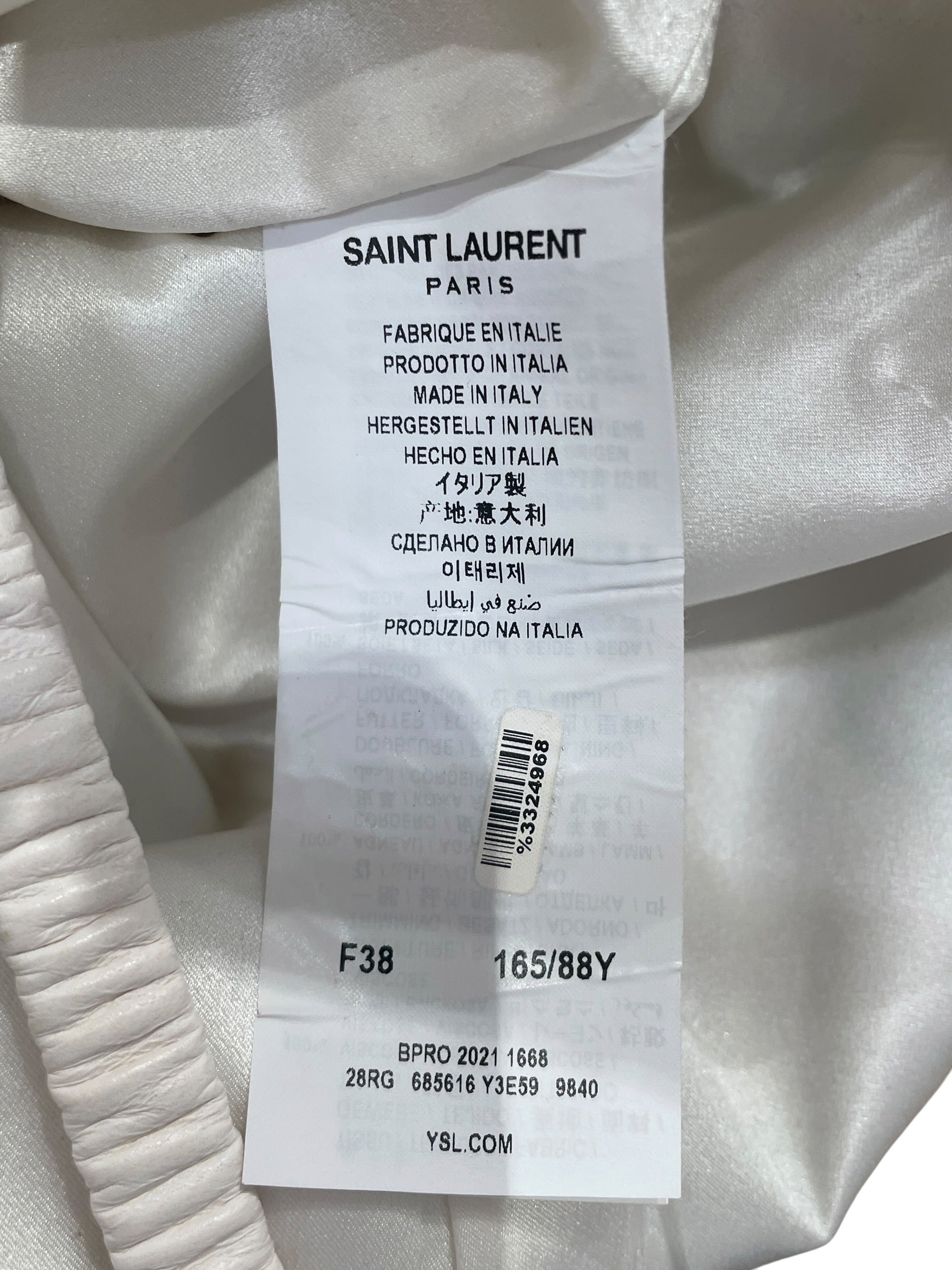 SAINT LAURENT/Dress/4/Floral Pattern/Cotton/WHT/BUTTONFLOWERS view 3