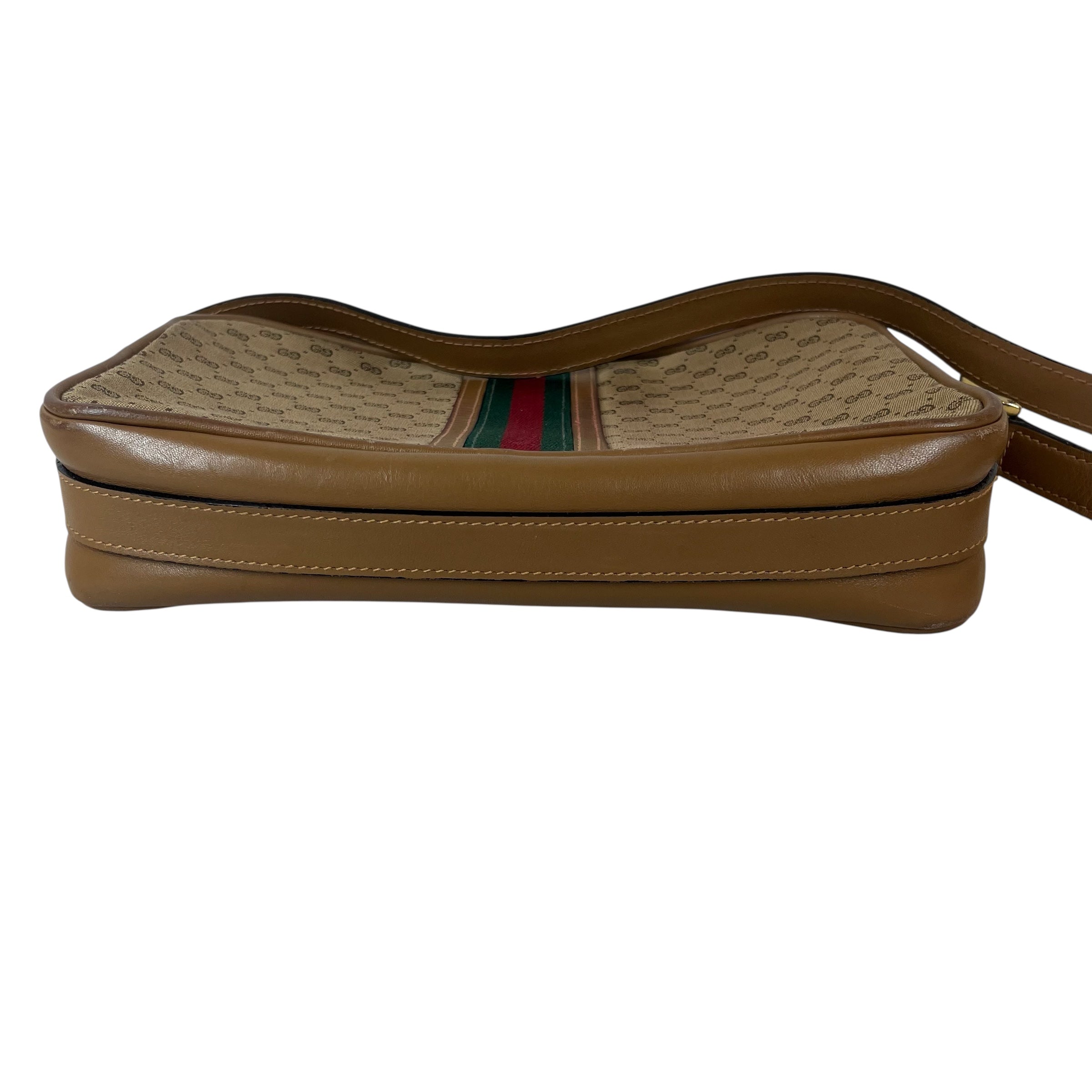 GUCCI/Cross Body Bag/Monogram/Leather/CML/SHERRY LINE (1970S - 1980S) view 3