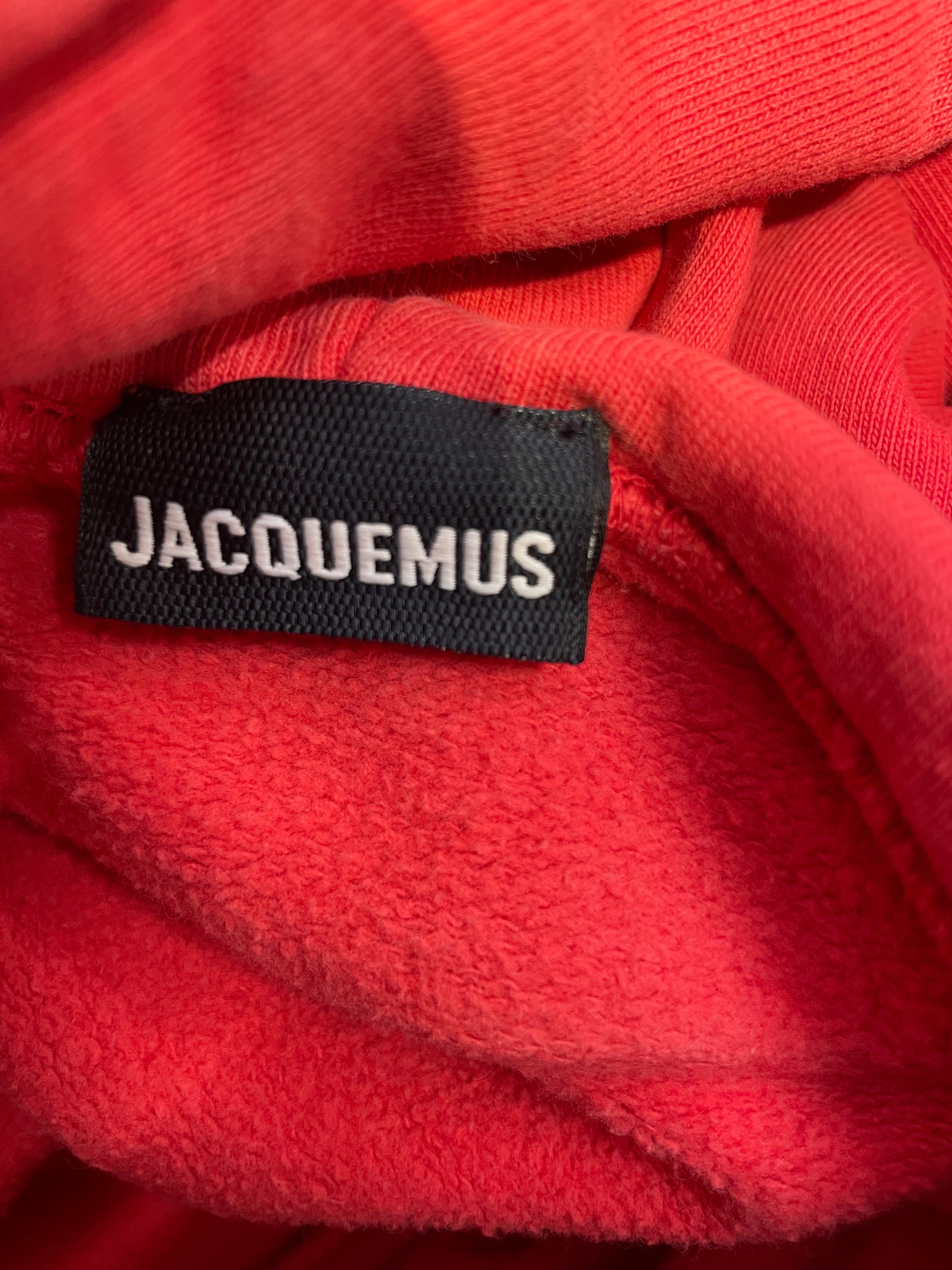 JACQUEMUS/Hoodie/XS/Cotton/RED/slvr string view 3