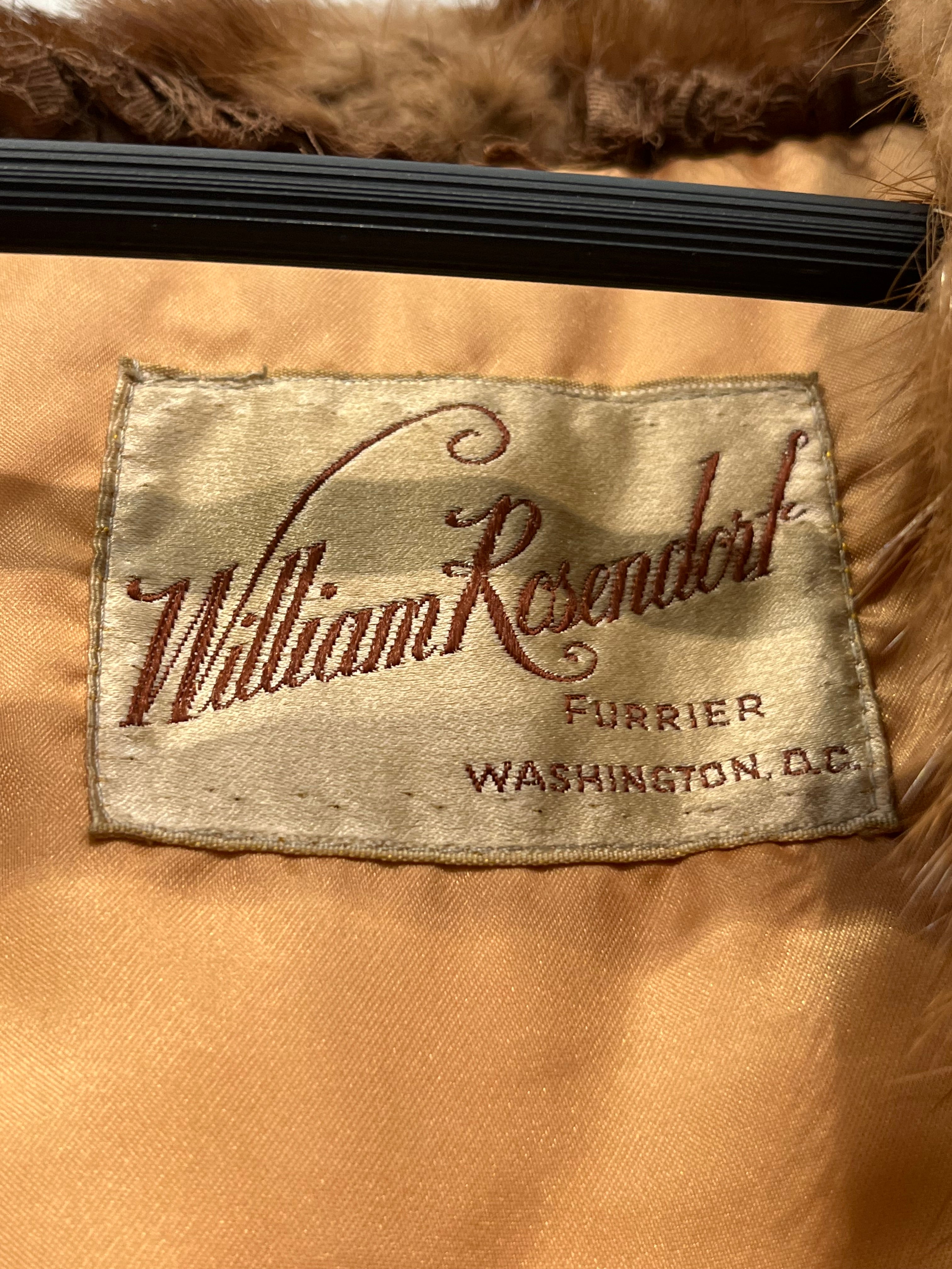 William Rosendort/Vintage/Jacket/Fur/BRW/light brown lining furrier D.C view 3