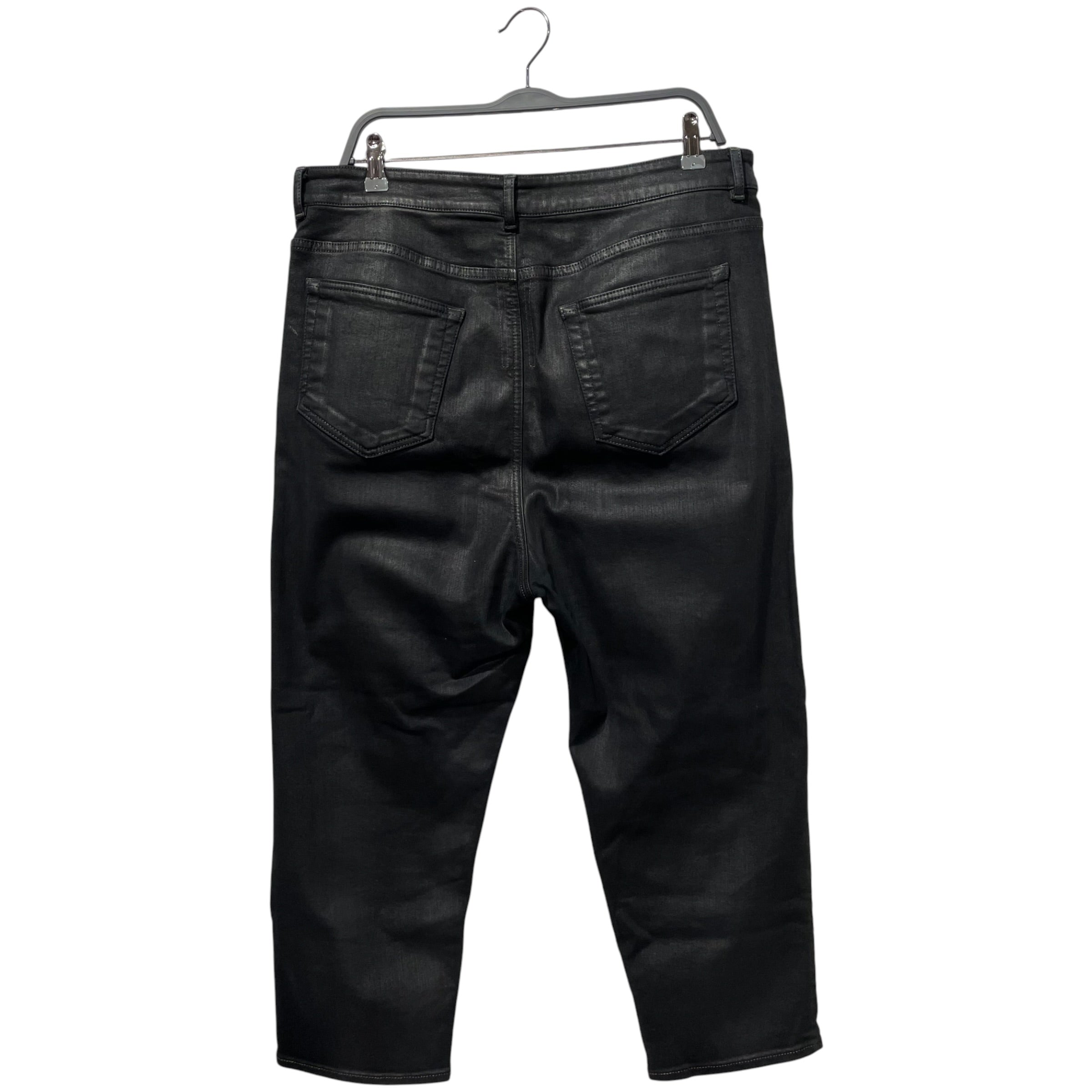 RICK OWENS DRKSHDW/Cropped Pants/30/Denim/BLK/'tecubat' waxed collapse cut view 2