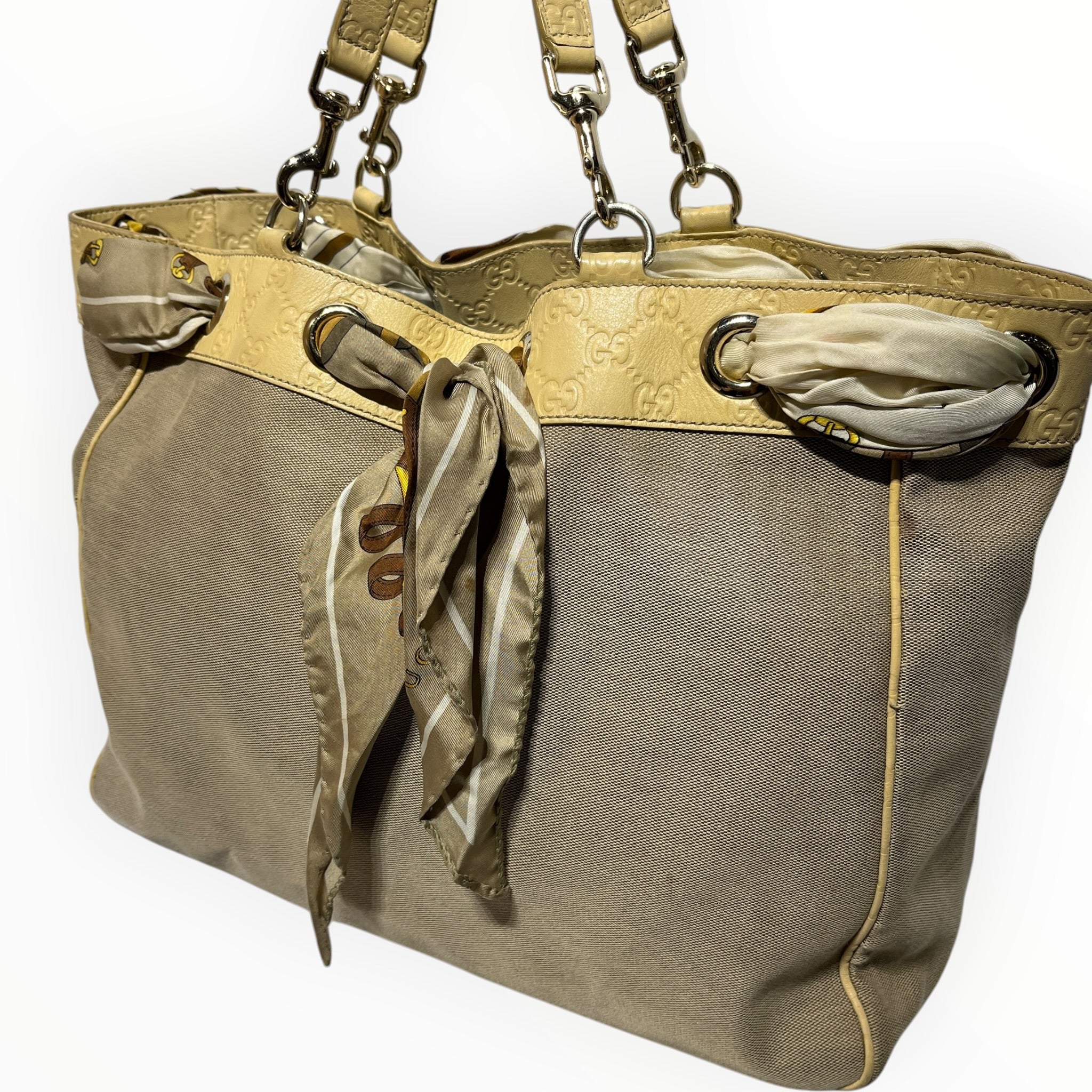 GUCCI/Hand Bag/Leather/BEG/Positano Tote Bag view 5