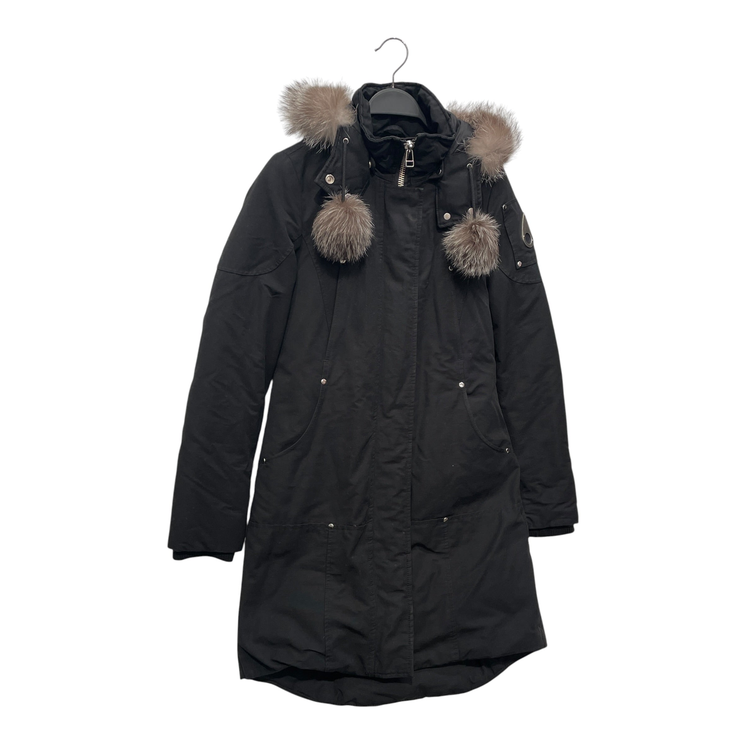 MOOSE KNUCKLES/Peacoat/XS/Cotton/BLK/FUR POM POM LONG COAT view 1