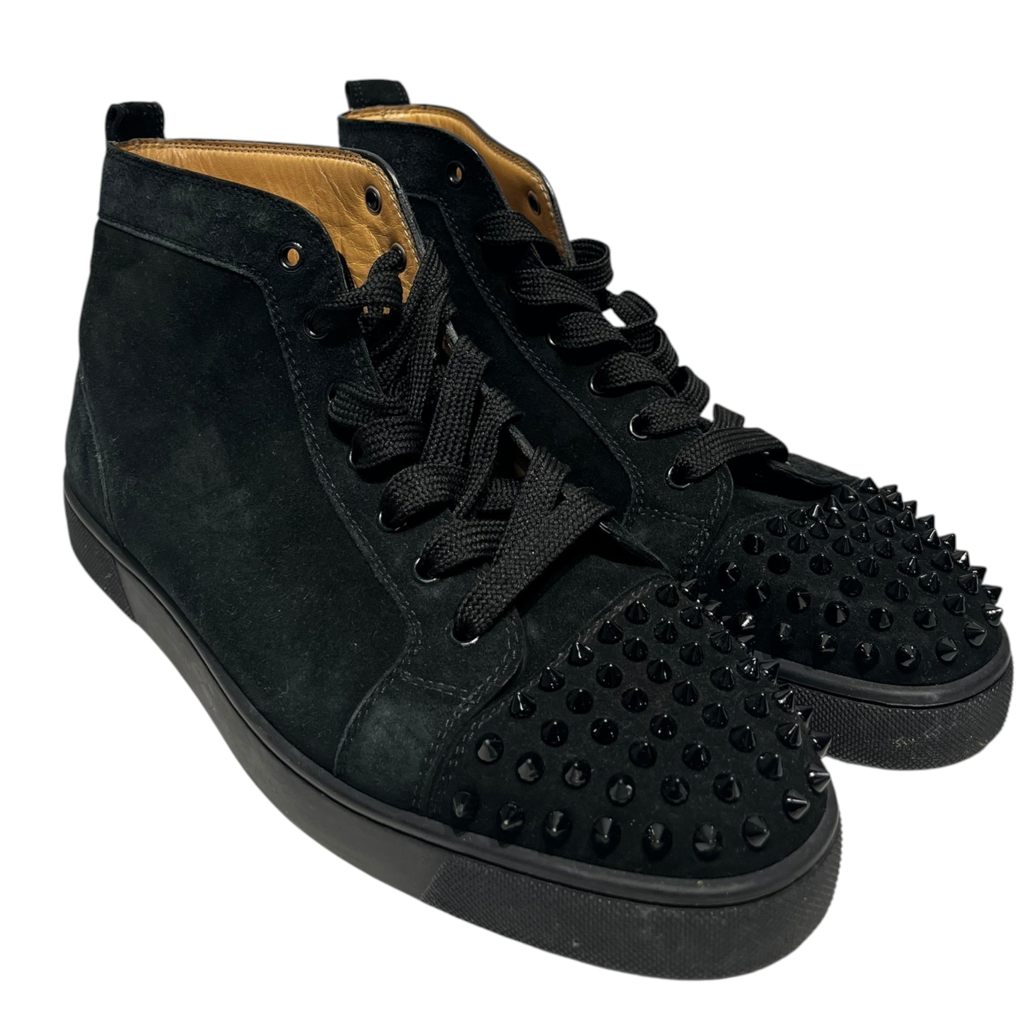 Christian Louboutin/Hi-Sneakers/EU 43.5/BLK/black suede w/spikes view 1
