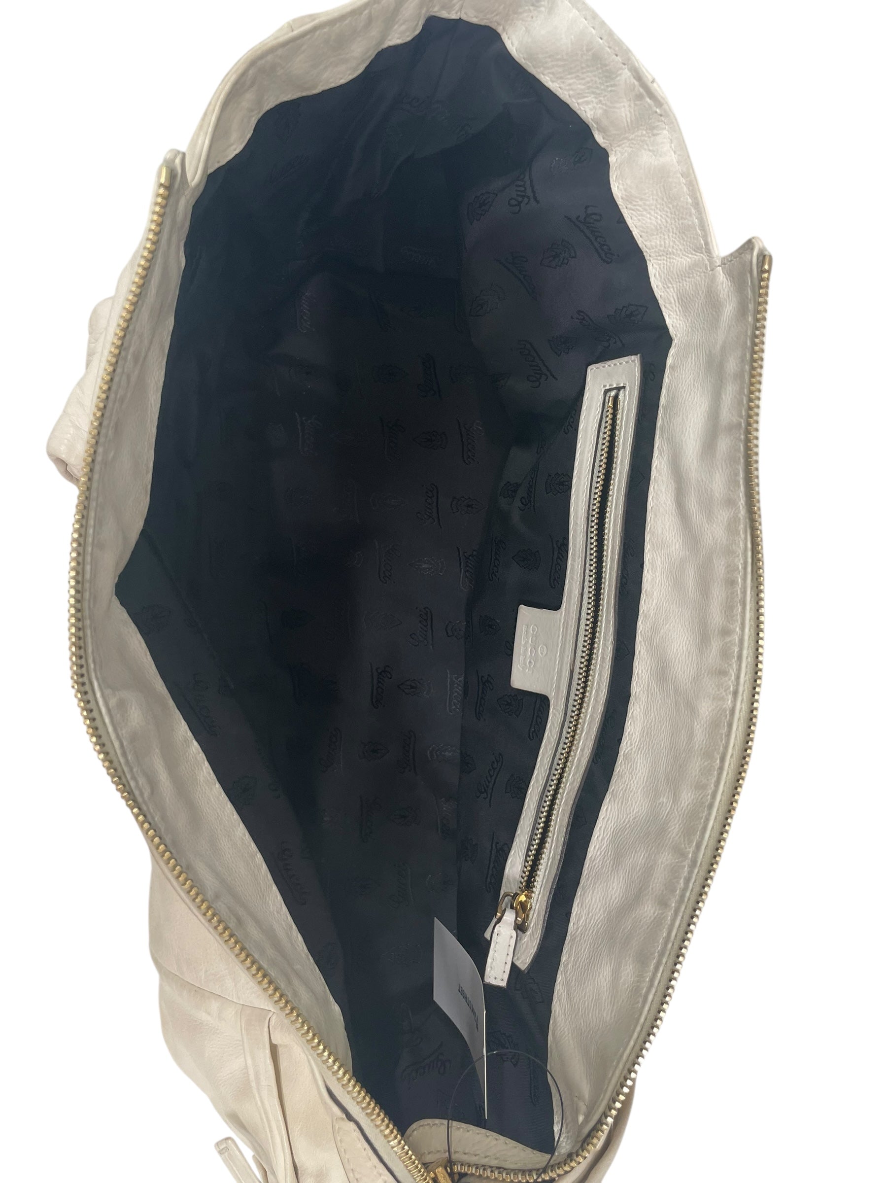 GUCCI/Hand Bag/Leather/WHT/GOLD HARWARE view 5