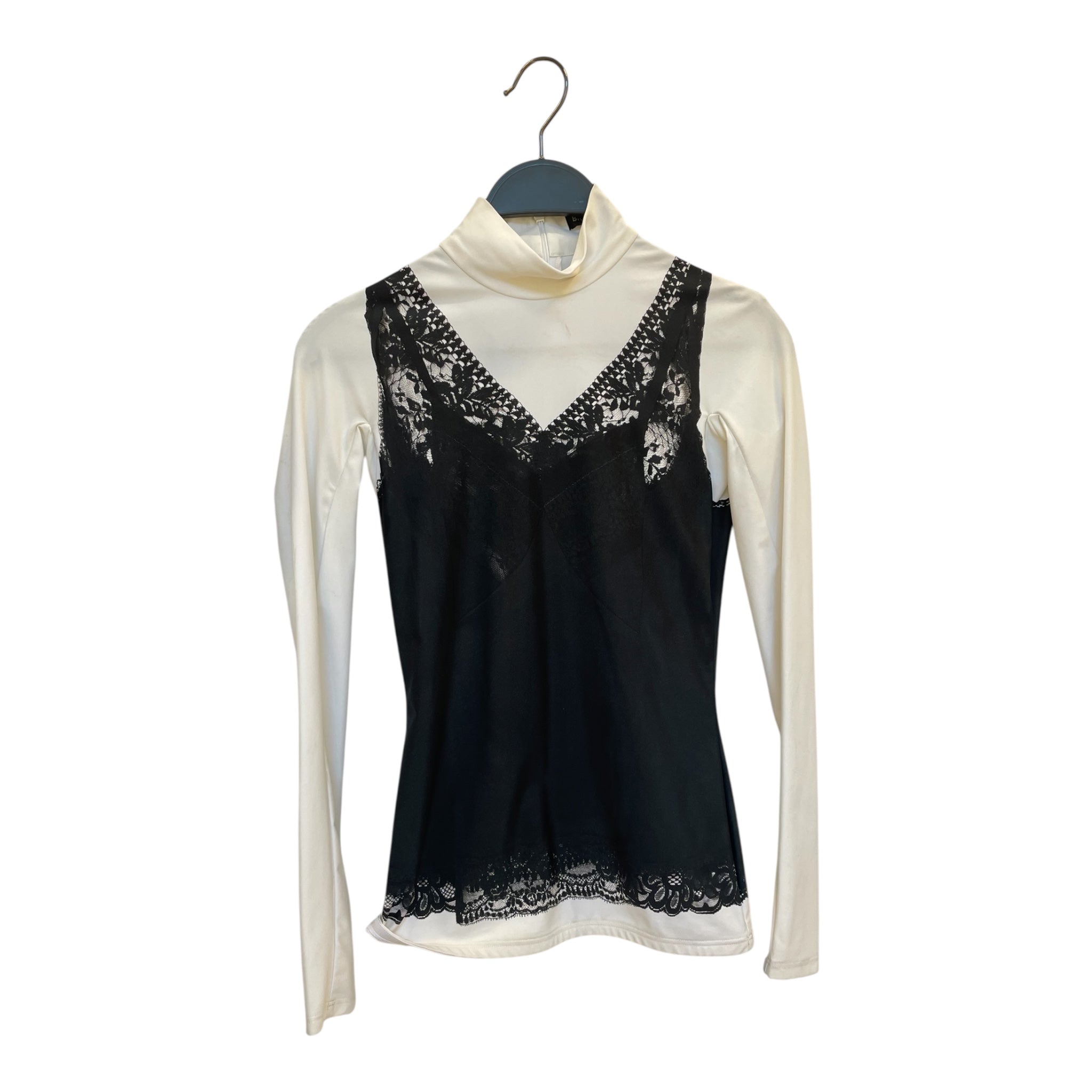 BALENCIAGA/LS T-Shirt/36/Graphic/Polyester/WHT/LACE TOP PRINT view 1