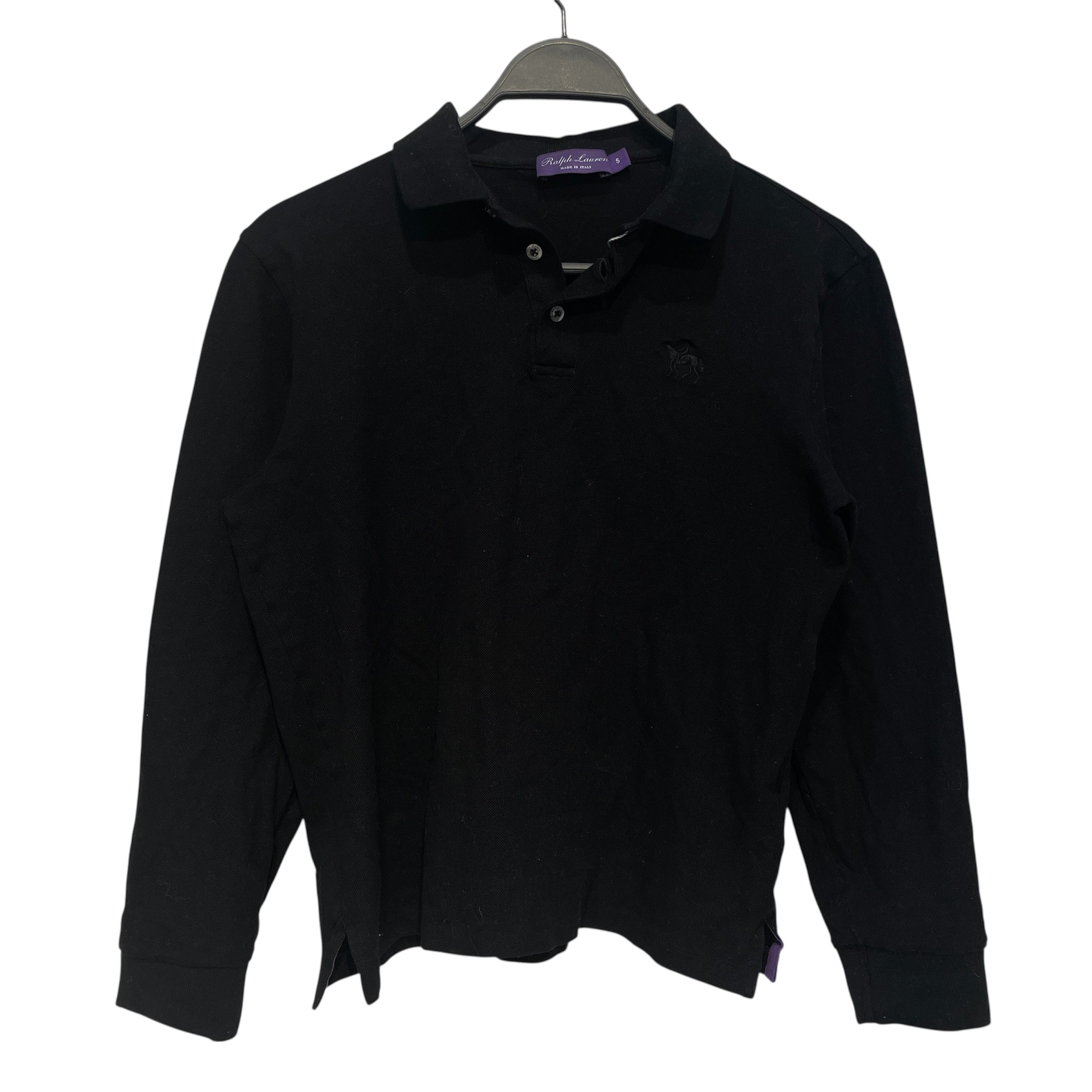 RALPH LAUREN PURPLE LABEL/LS T-Shirt/S/Cotton/BLK/Pique Long Sleeve view 1