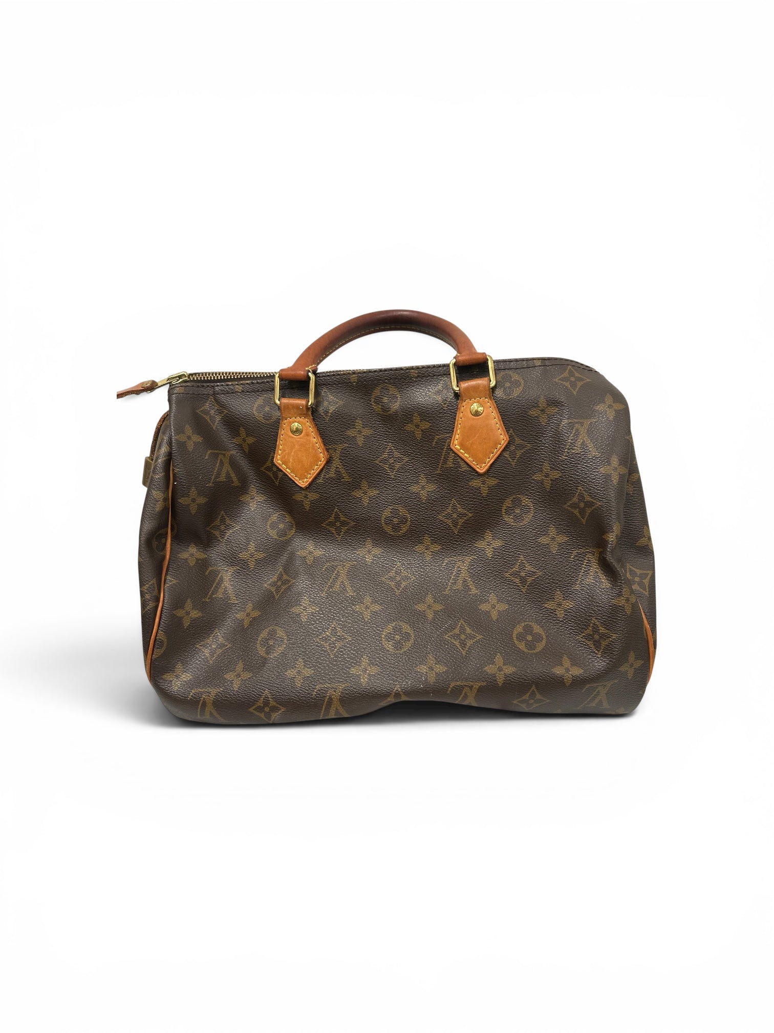 LOUIS VUITTON/Hand Bag/Monogram/Leather/BRW/Speedy Leather Handbag view 1