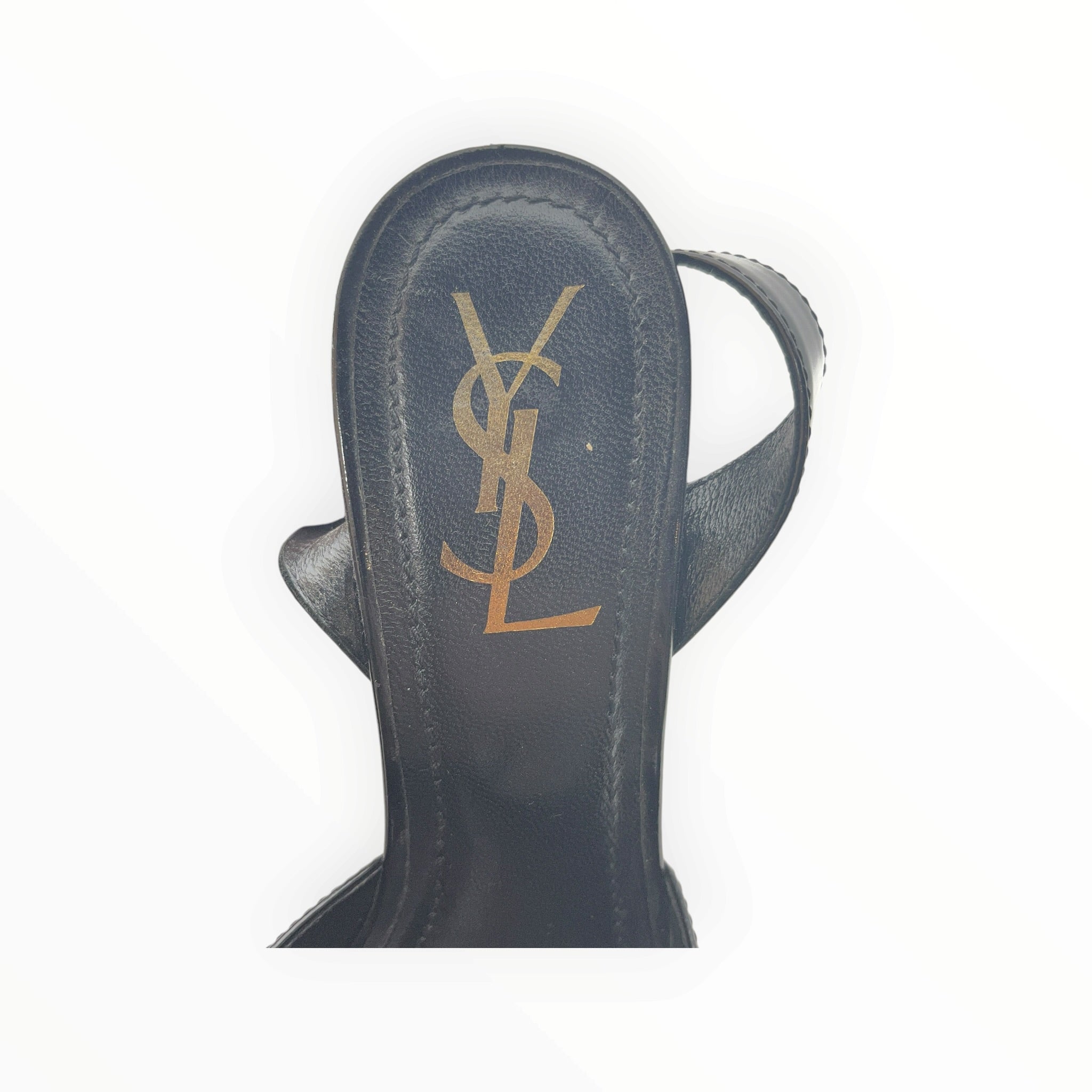YVES SAINT LAURENT/Heels/EU 37.5/Leather/BLK/patent bow accent view 3