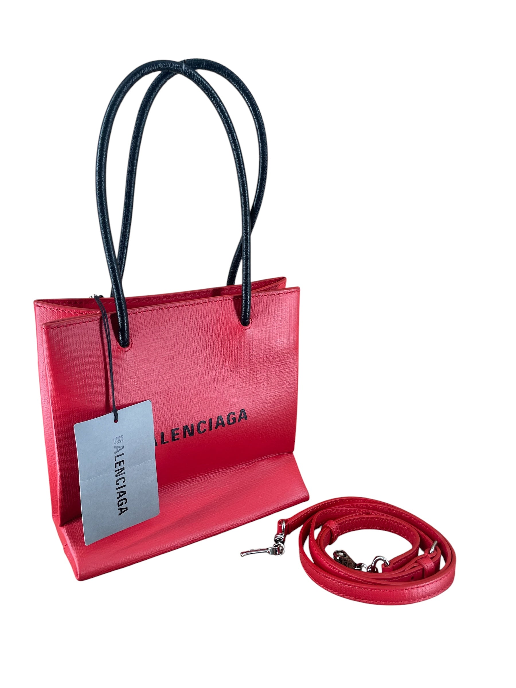 BALENCIAGA/Bag/Leather/RED/MINI TOTE SHOPPING BAG view 5