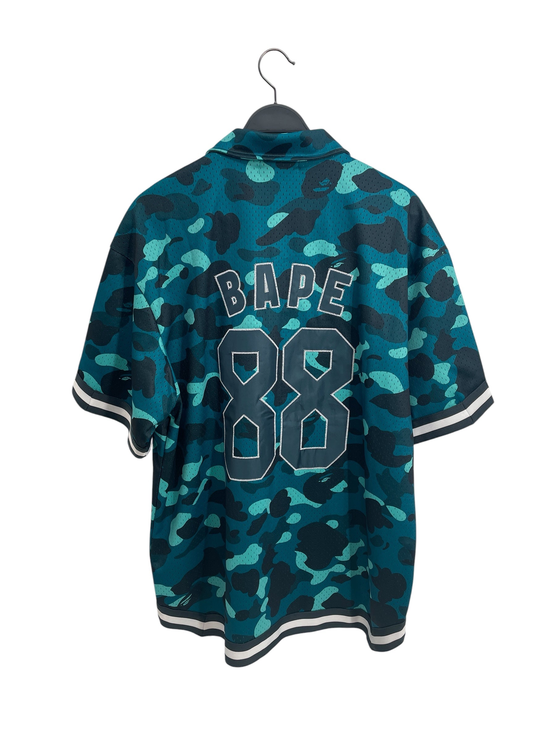 A BATHING APE/3|4S Shirt/XL/POLYESTER/BLU/BAPE BASEBALL CAMO JERSEY view 3