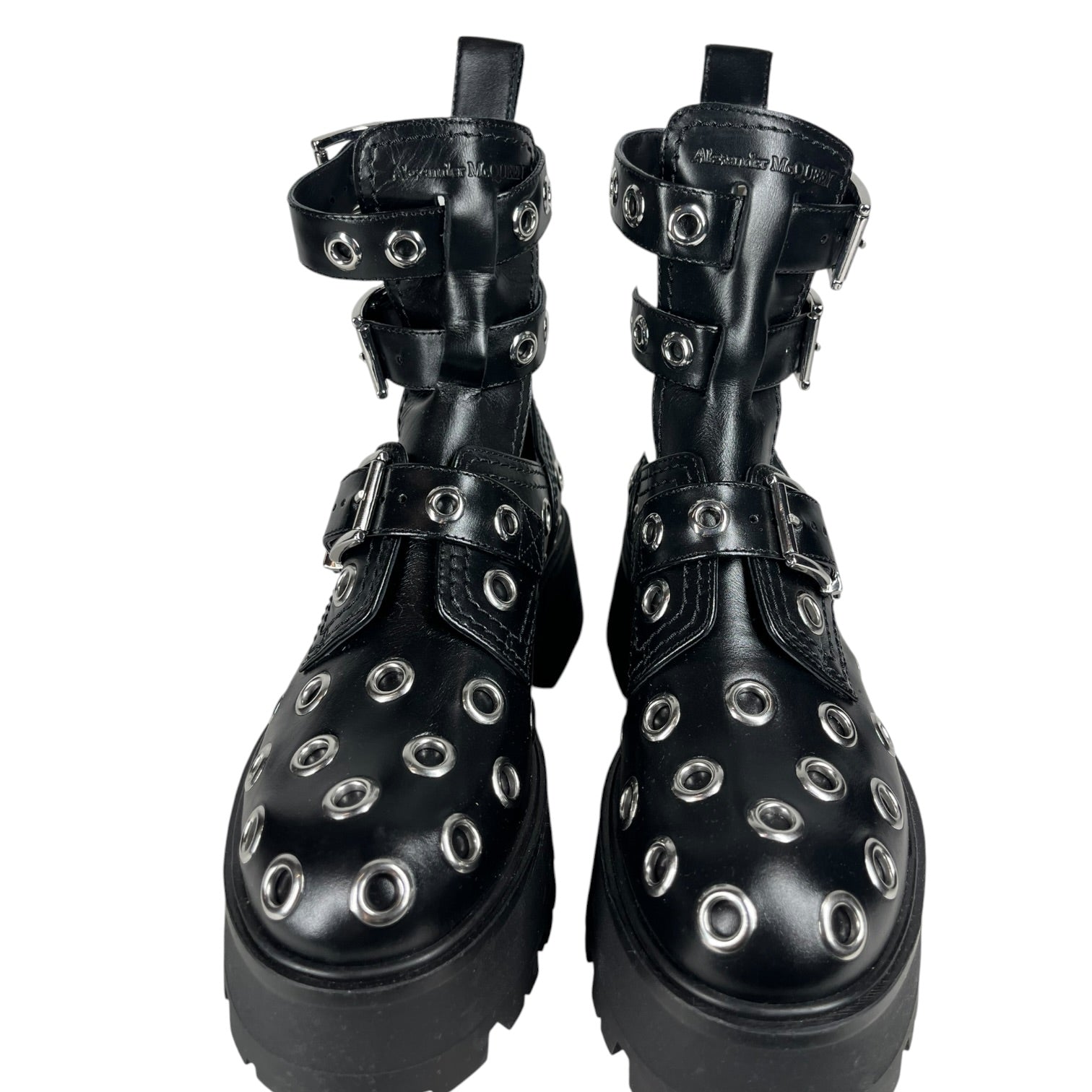 Alexander McQueen/Boots/EU 35/Leather/BLK/GROMMET BUCKLE BOOT view 3